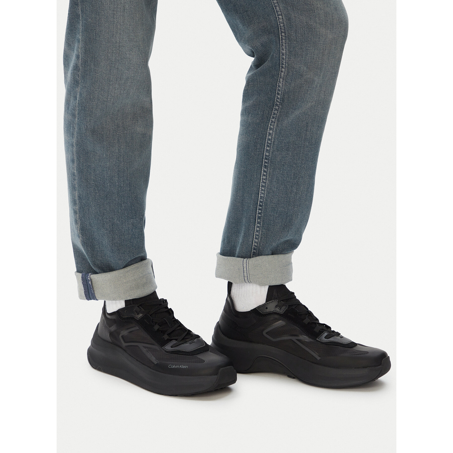 Sneakers Calvin Klein Chunky Run Laceup Stripe Ny HM0HM02160 Negru