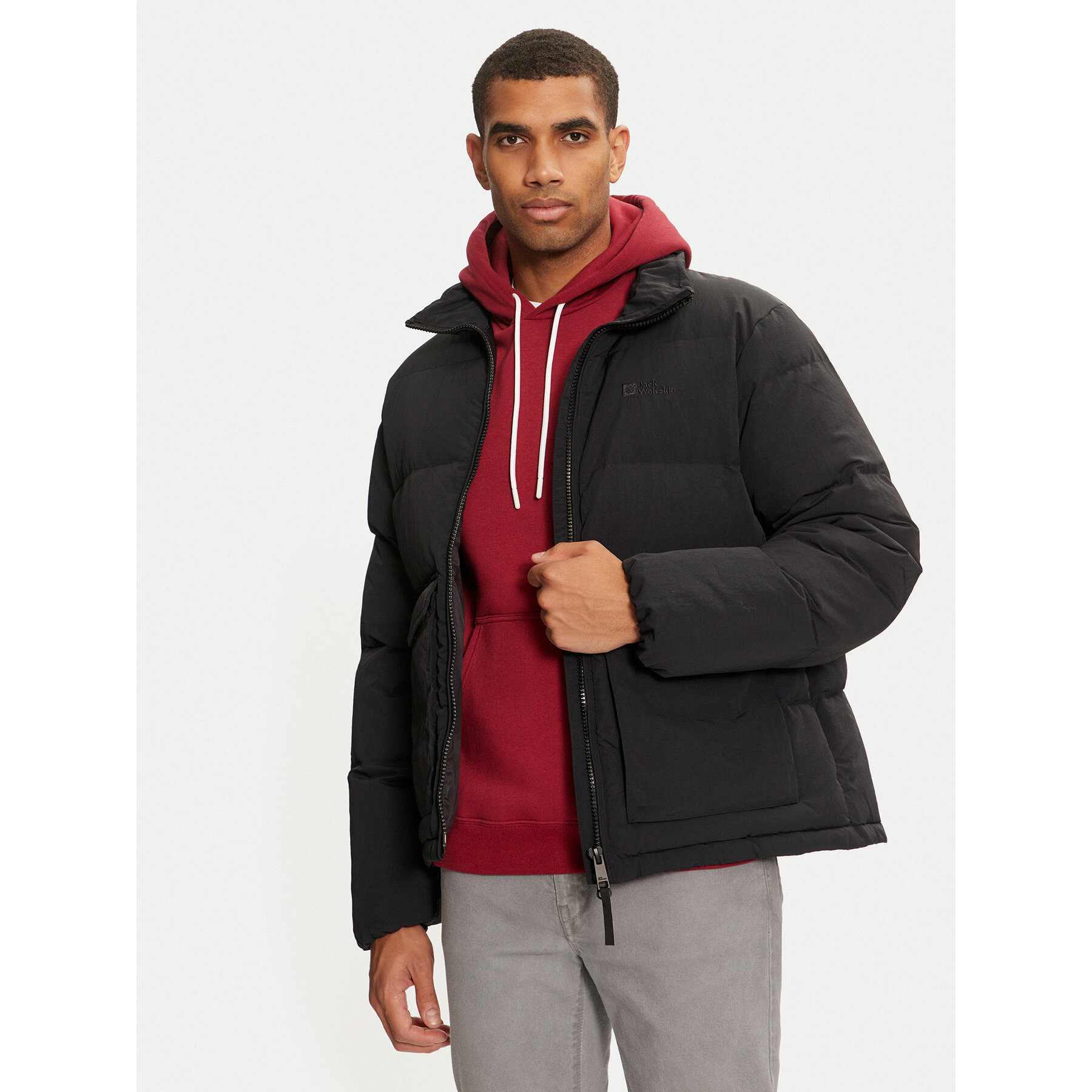 Jack Wolfskin Daunenjacke Nordlicht A60040 Schwarz Regular Fit