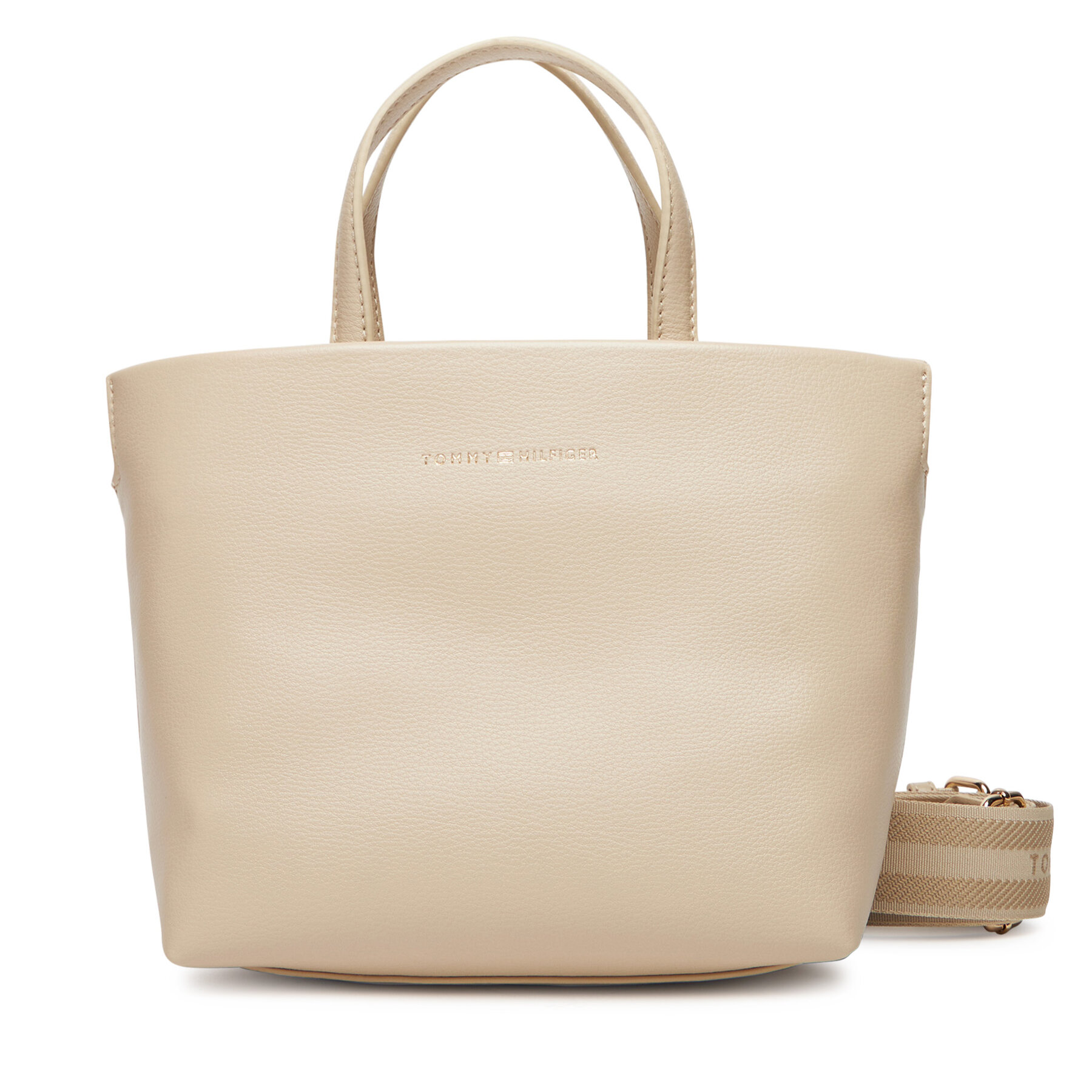 Táska Tommy Hilfiger Th Logotape Mini Tote AW0AW17694 Bézs