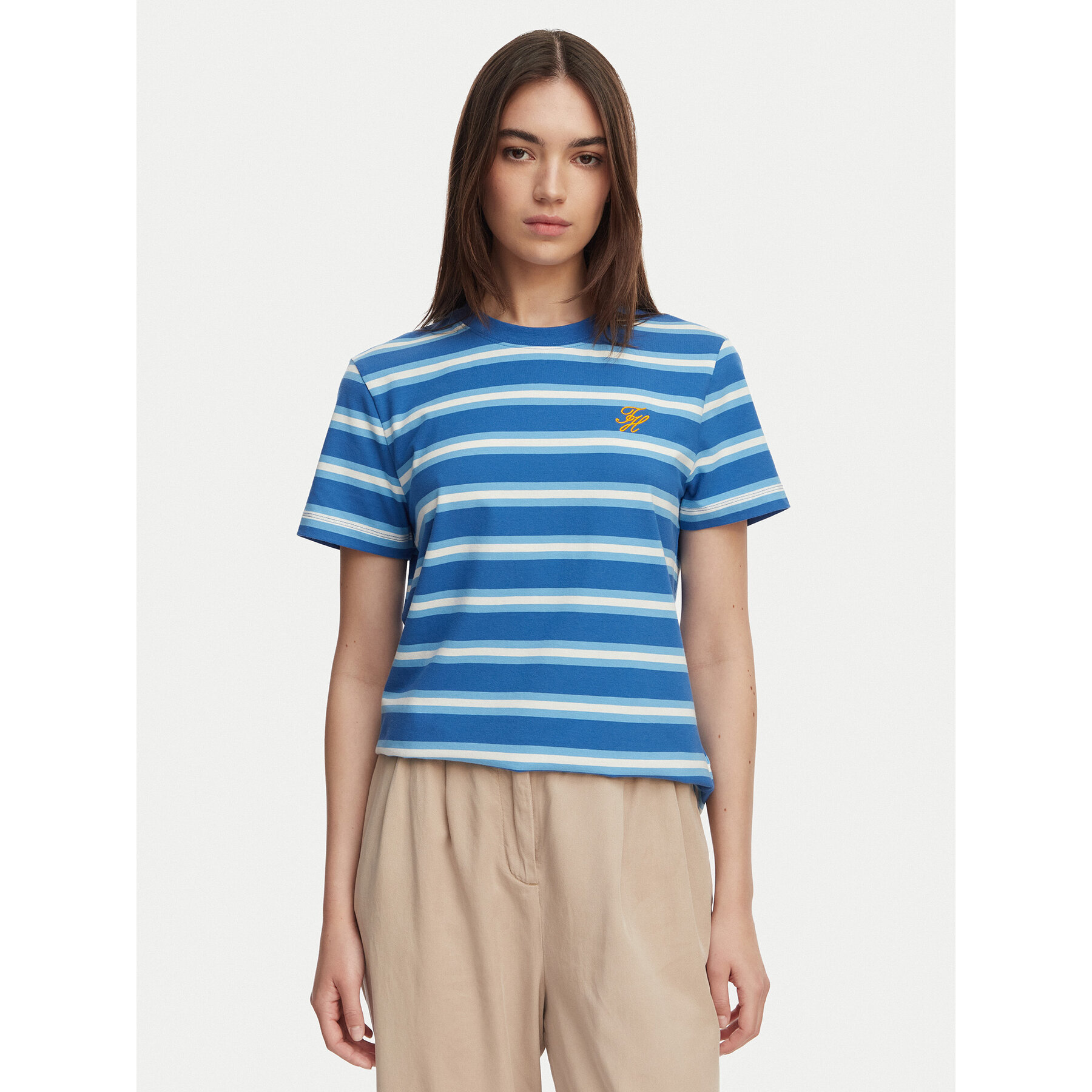 Tommy Hilfiger T-Shirt Logo Embroidery WW0WW48699 Blau Regular Fit