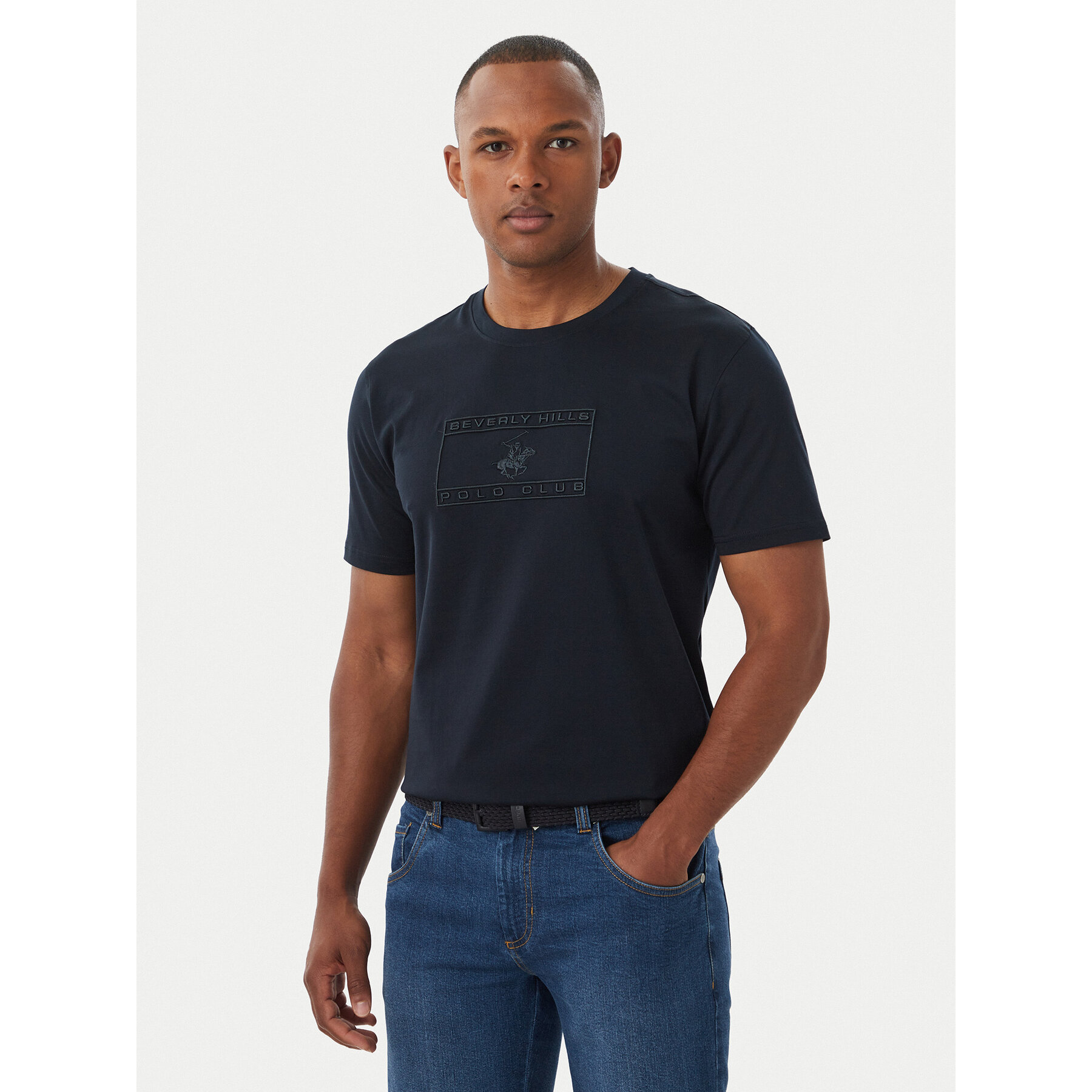Beverly Hills Polo Club T-Shirt P-FW26M-TS1536 Dunkelblau Regular Fit