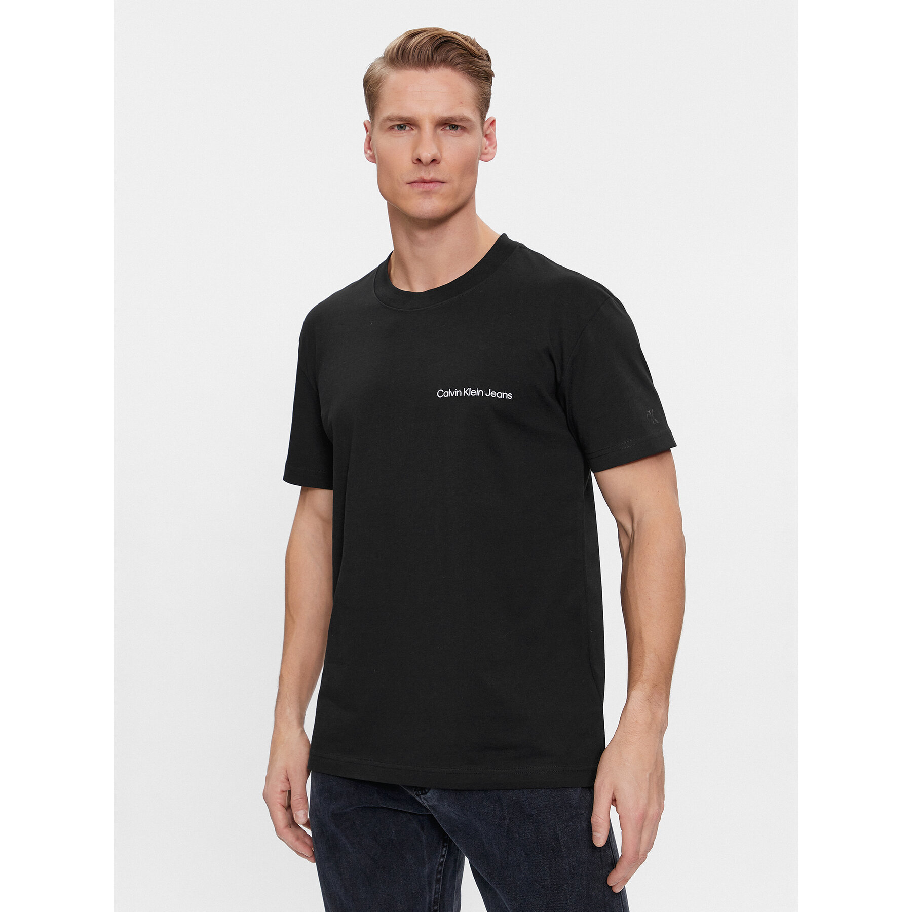 Calvin Klein Jeans T-Shirt Institutional J30J324671 Μαύρο Regular Fit