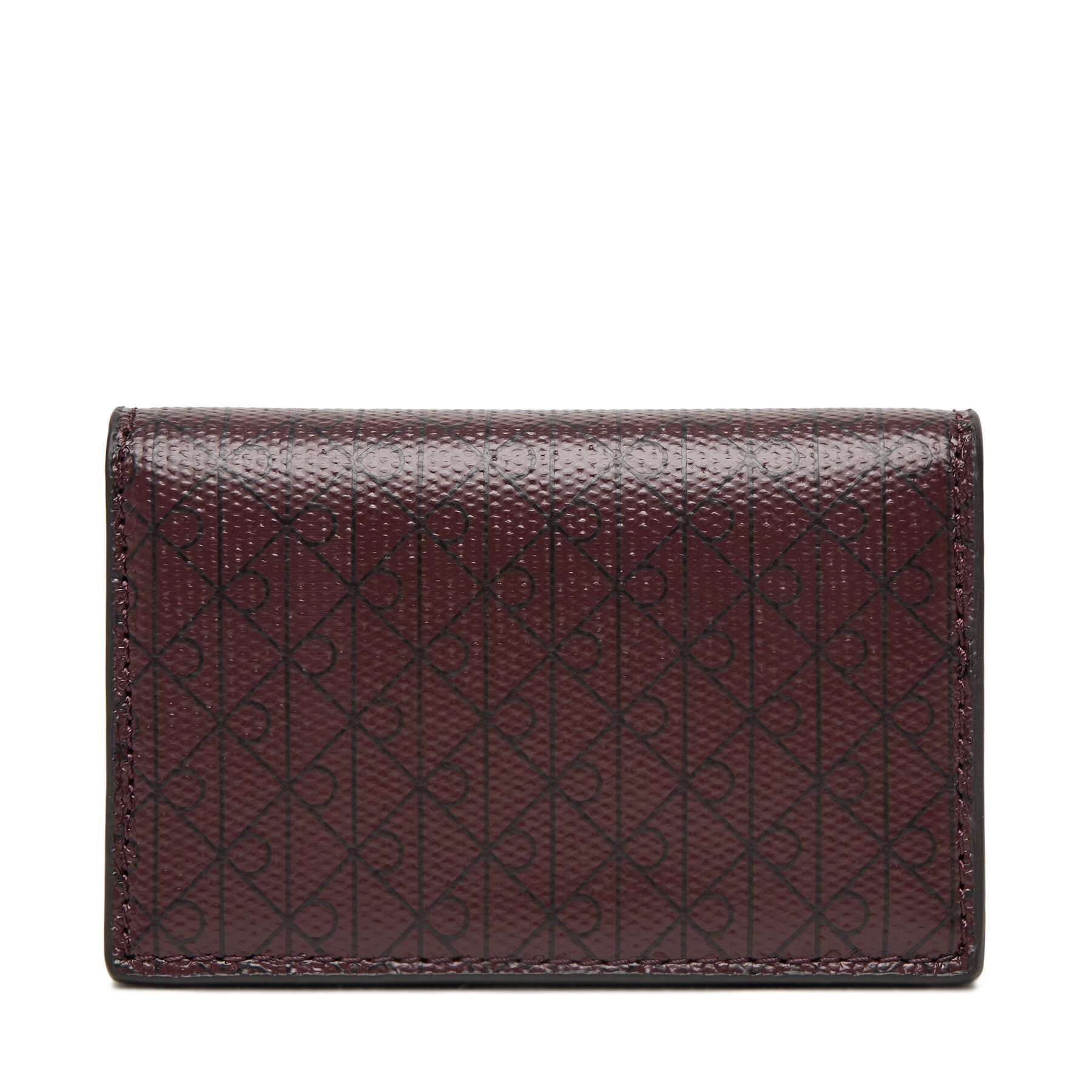 Peňaženka Calvin Klein Emblem Aop Accordion Cardcase LV04F1083G Bordová