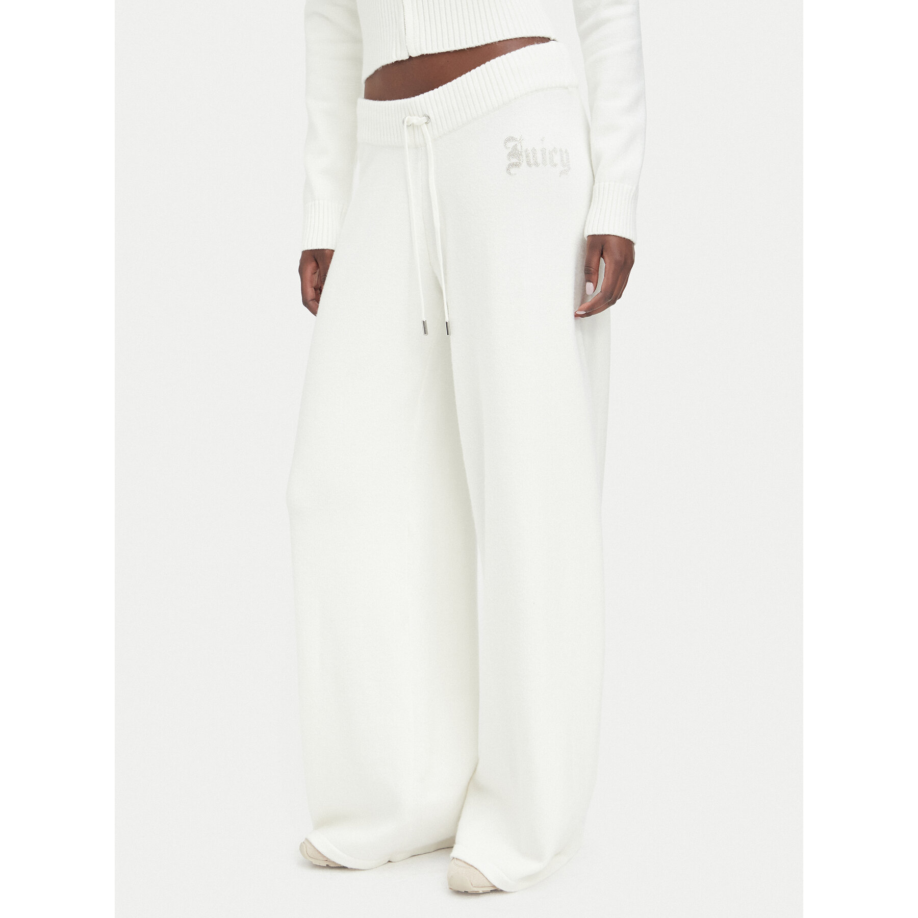 Juicy Couture Pletene hlače JCWBJ226310 Krem Relaxed Fit
