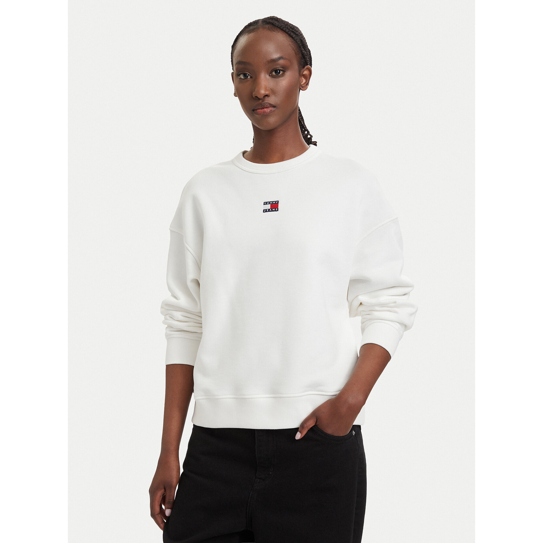 Tommy Jeans Sweatshirt DW0DW17325 Weiß Boxy Fit