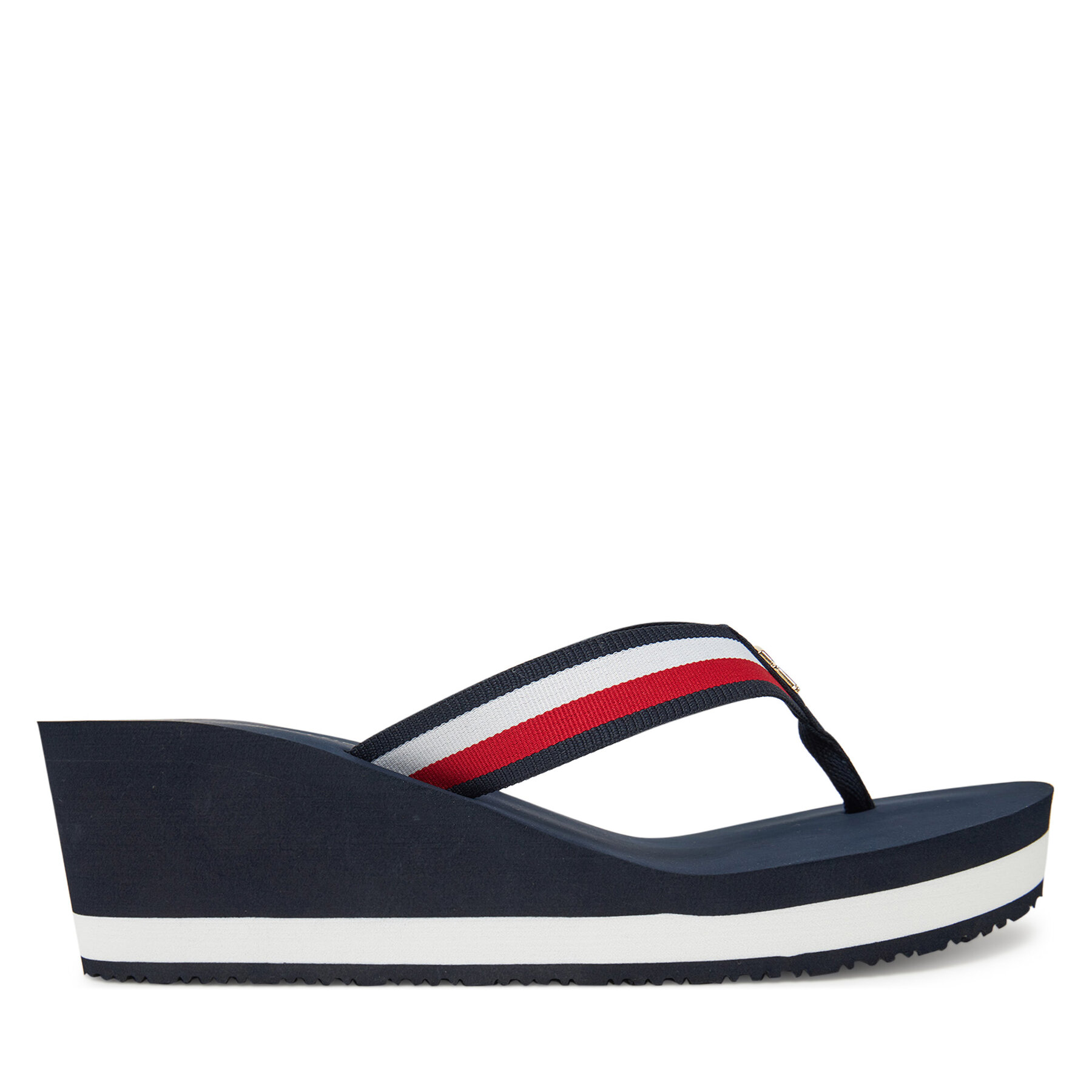 Flip flop Tommy Hilfiger Th Corporate Wedge Beach Sandal FW0FW08520 Bleumarin
