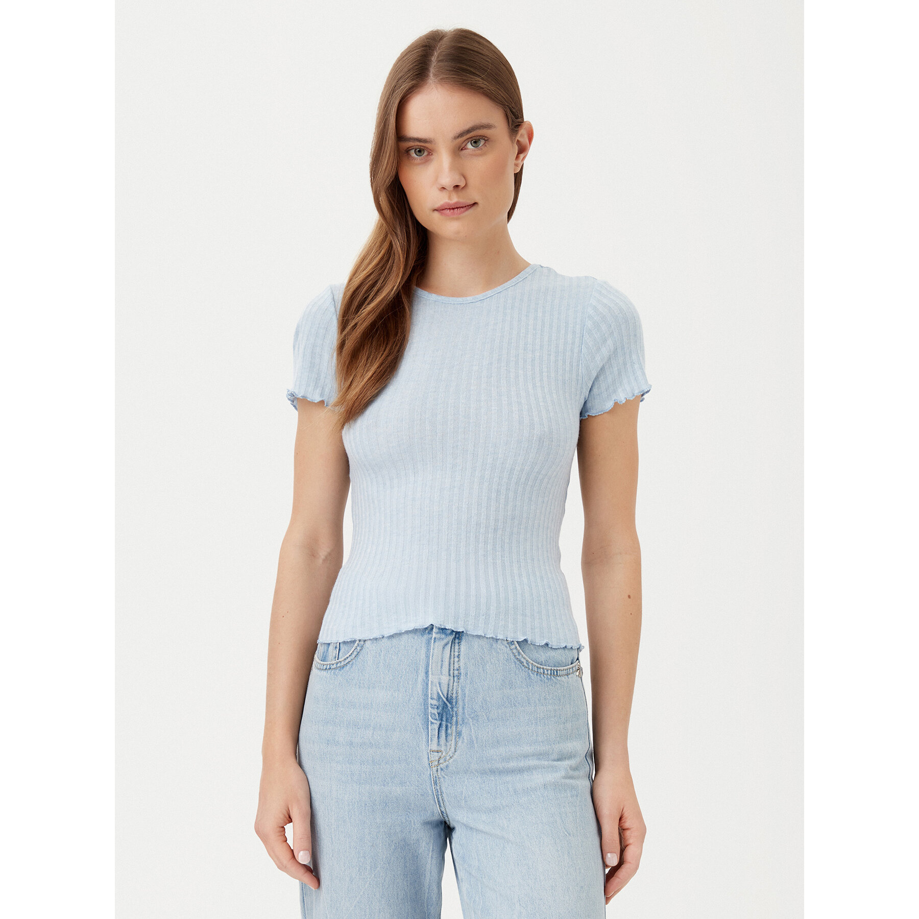 Noisy May T-Shirt Berry 27015446 Γαλάζιο Slim Fit