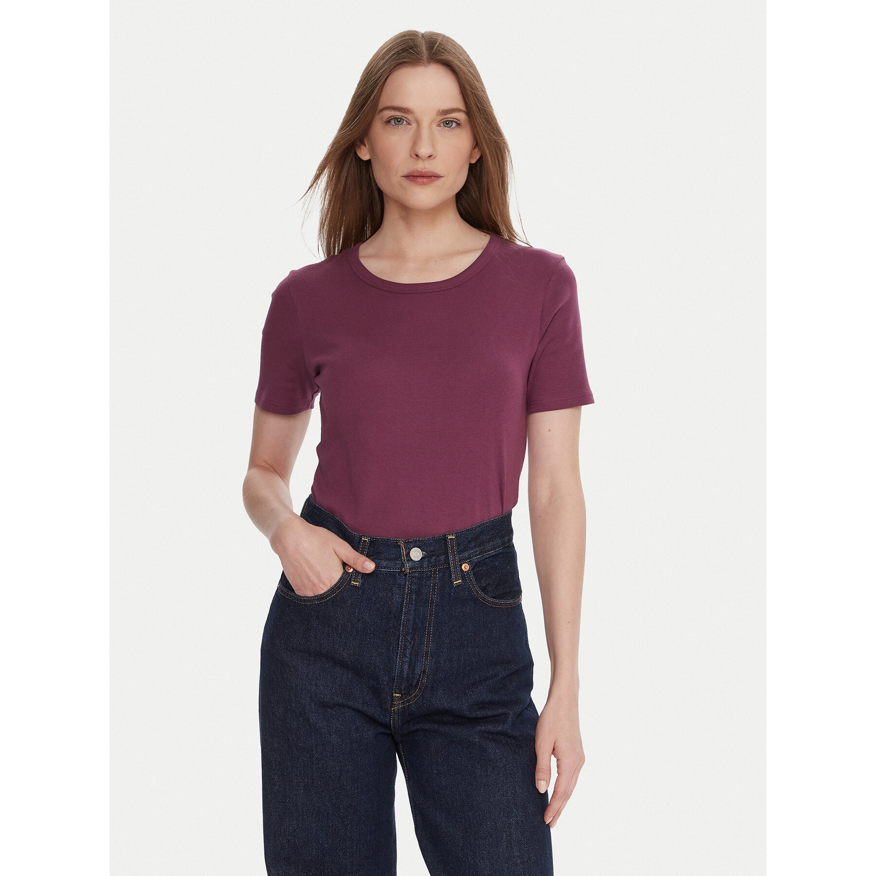 United Colors Of Benetton T-Shirt 3GA2E16A0 Μωβ Regular Fit