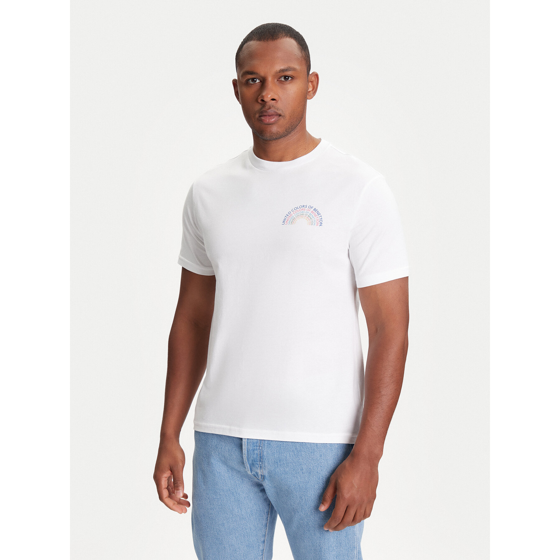 United Colors Of Benetton Póló 3I1XU1096 Fehér Regular Fit
