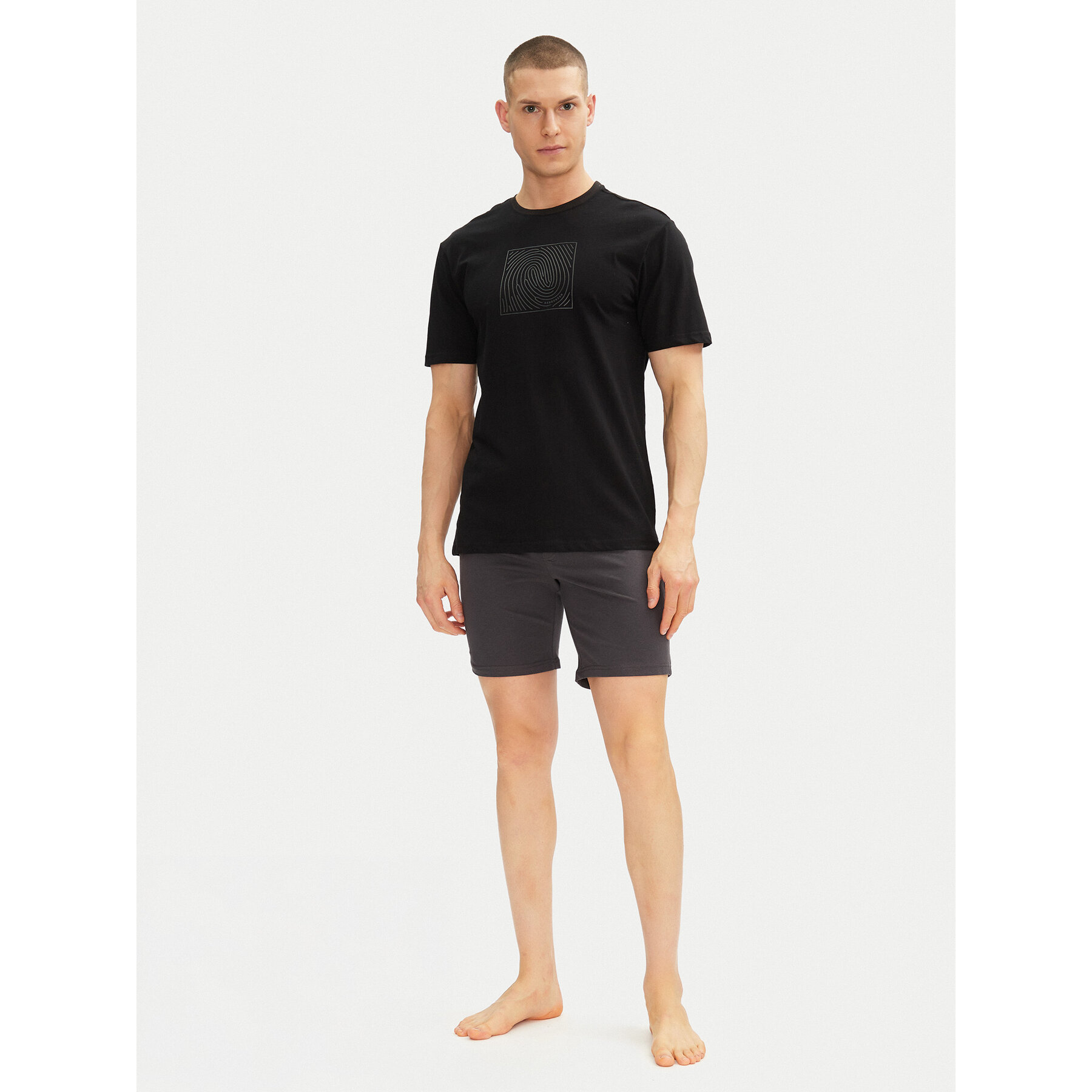 Henderson Henderson Πιτζάμα Outbox 42788 Μαύρο Regular Fit