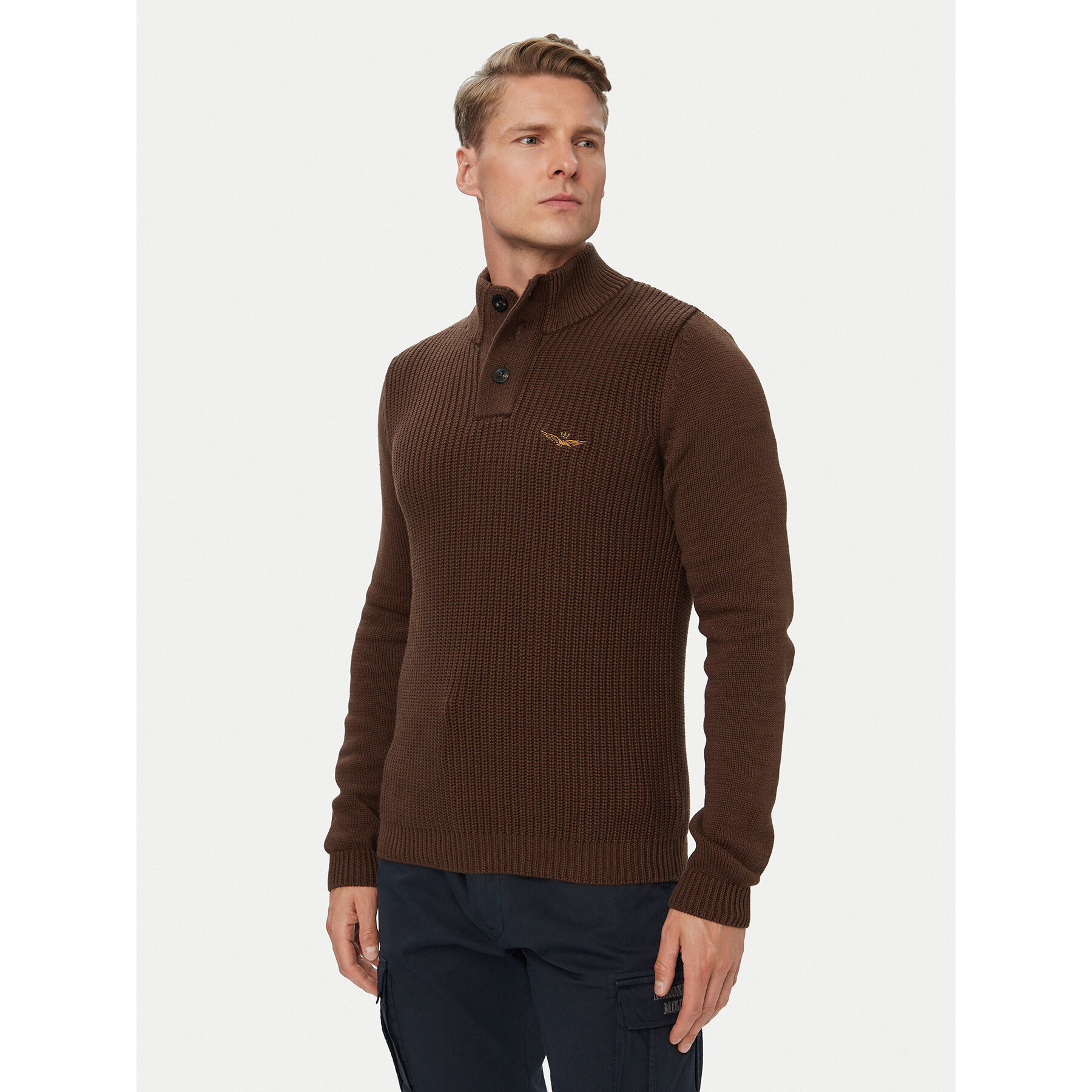 Aeronautica Militare Pullover 262MA1572UL00409 Braun Regular Fit