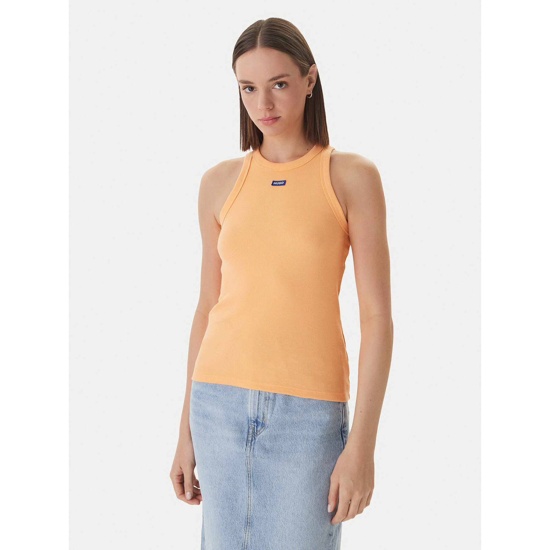 HUGO Τοπ Easy 50508857 Πορτοκαλί Slim Fit
