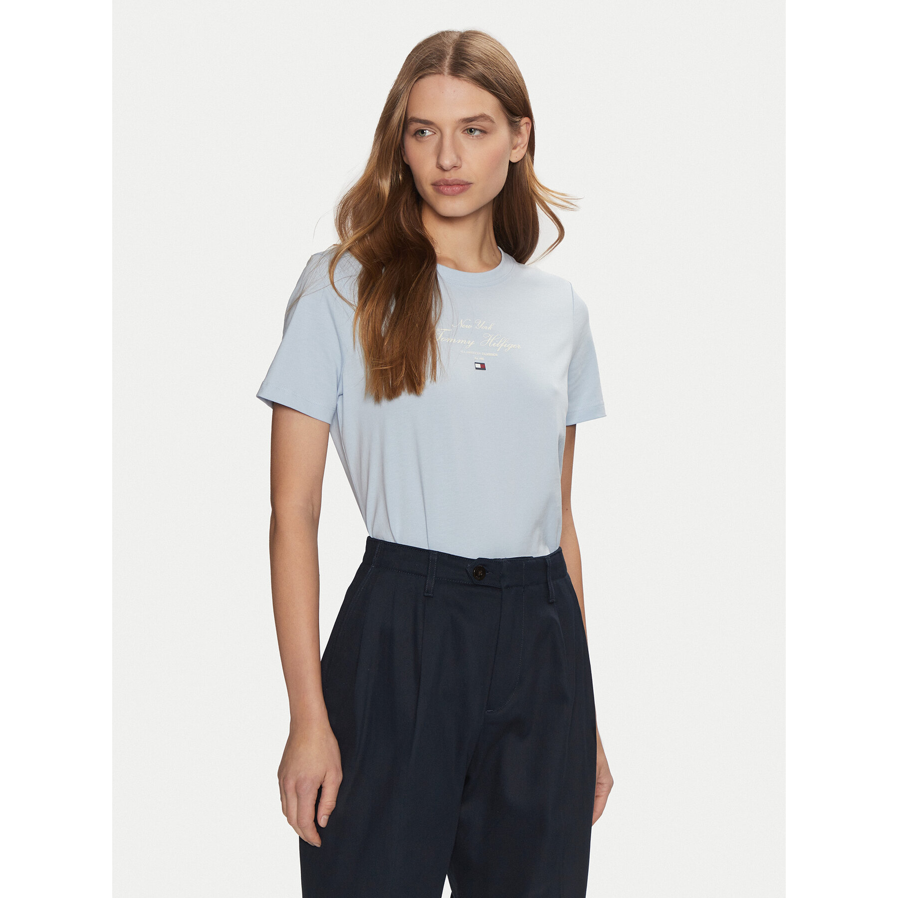 Tommy Hilfiger Marškinėliai WW0WW43895 Žydra Regular Fit