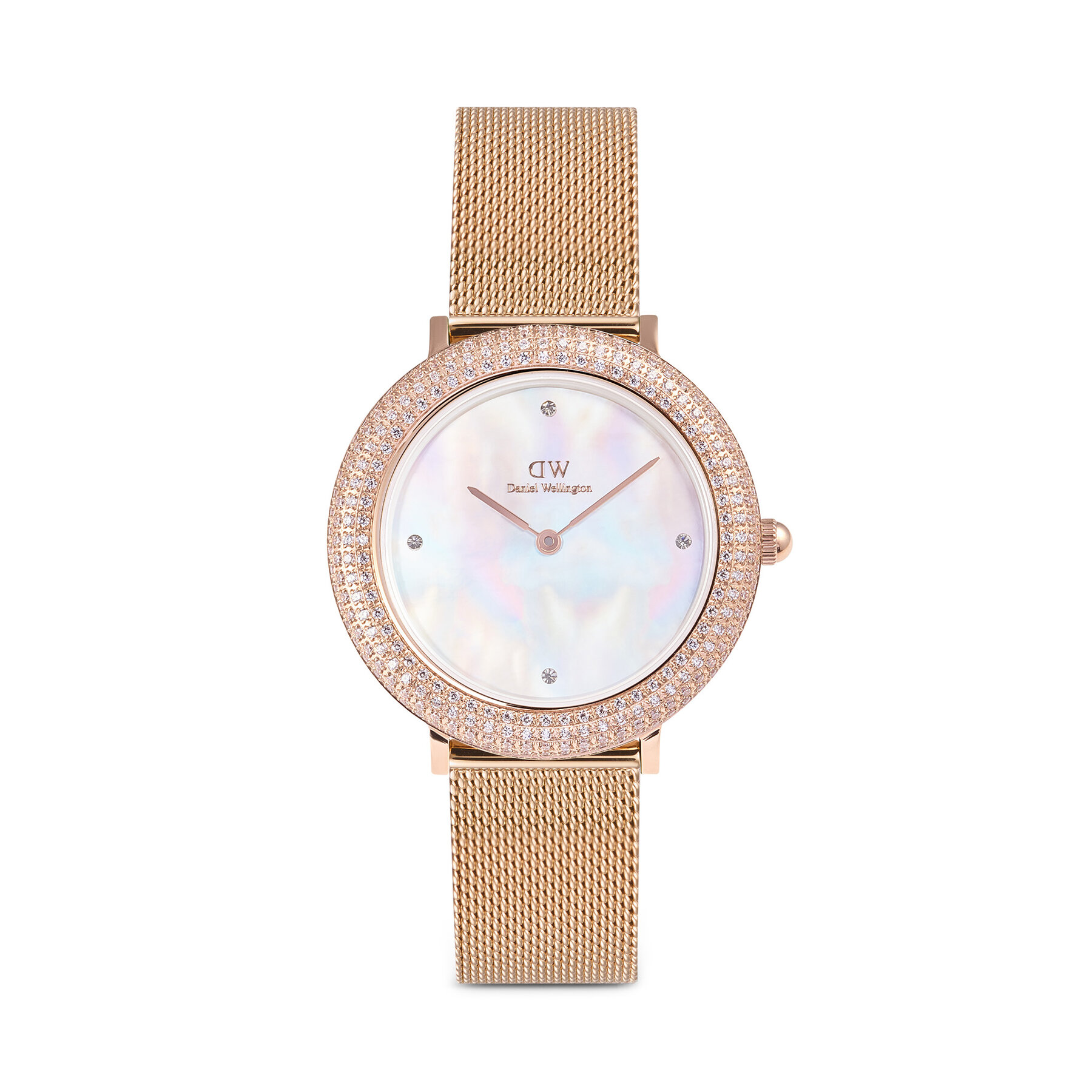 Ročna ura Daniel Wellington Crystalline Bezel 3 DW00100823 Rožnato zlato