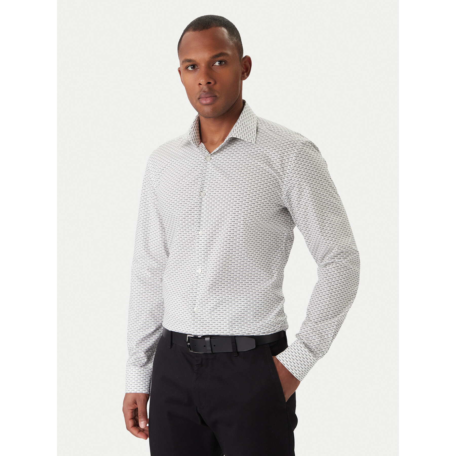 HUGO Hemd Kenno 50555318 Weiß Slim Fit