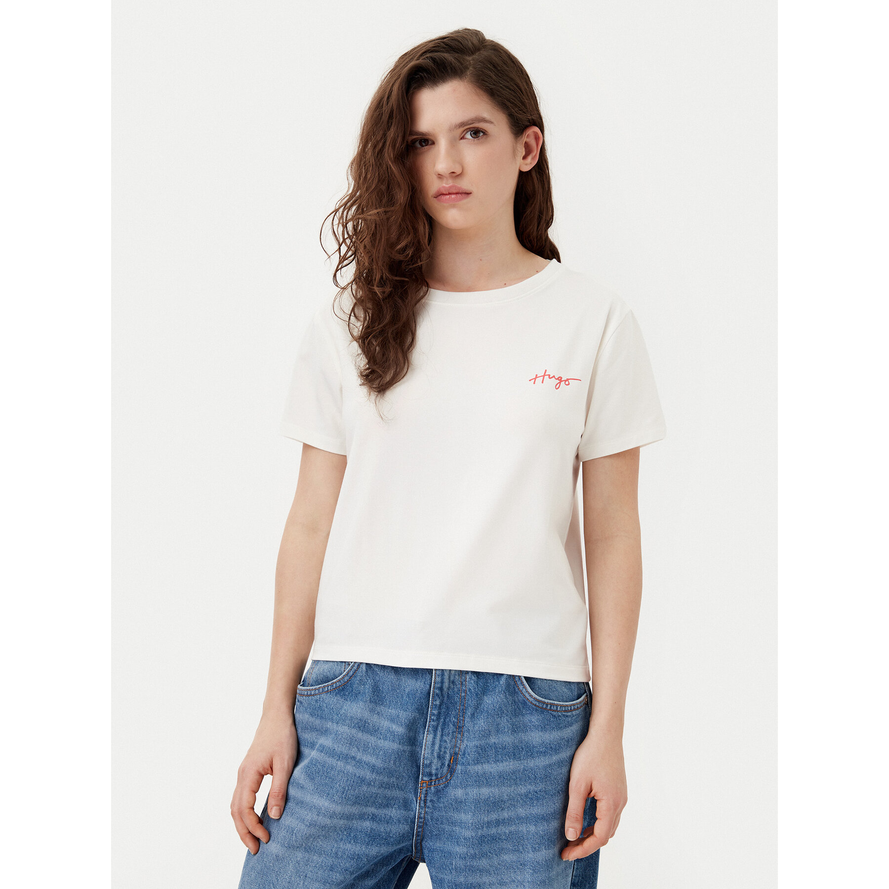 HUGO T-Shirt 50534300 Μπεζ Regular Fit