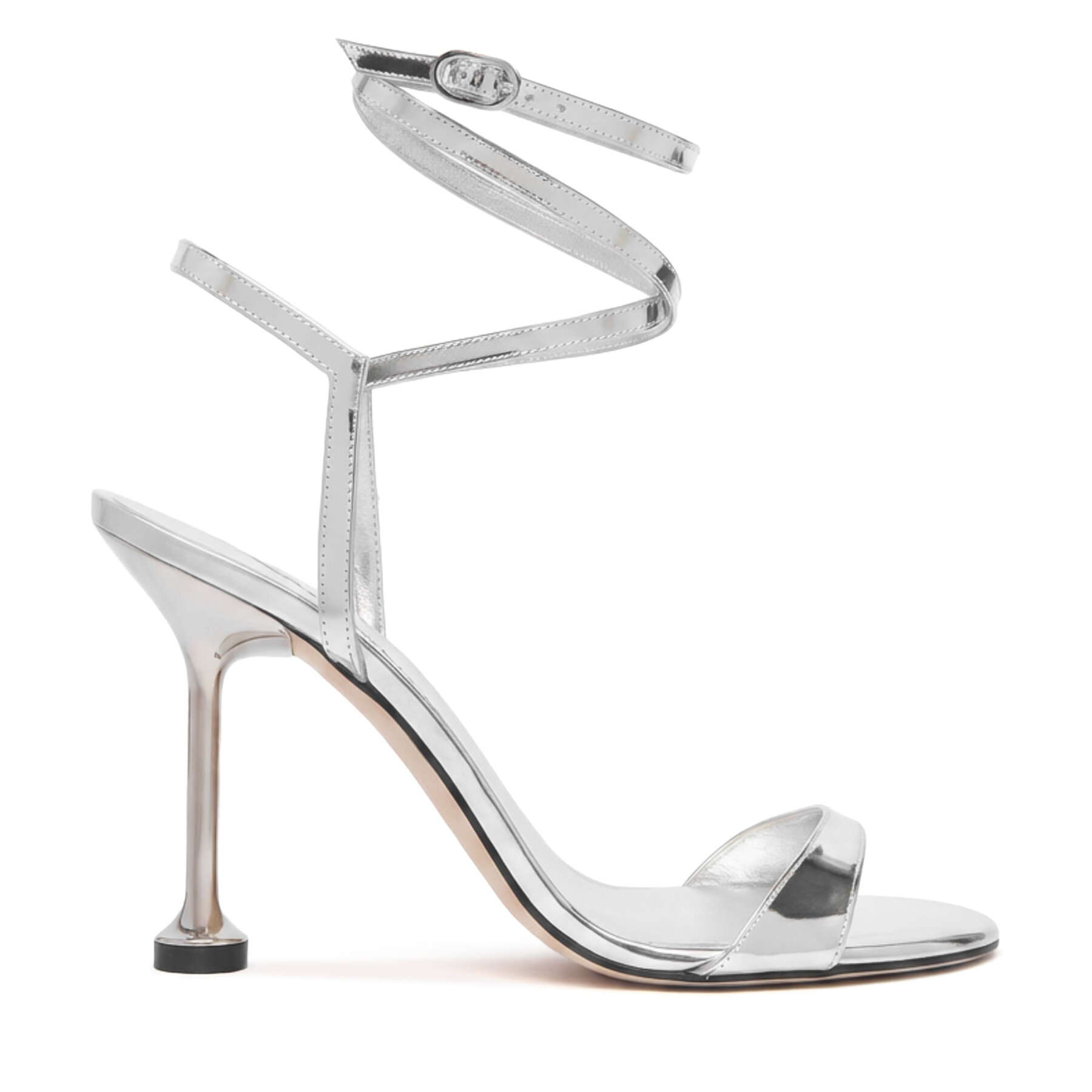 Sandale Stuart Weitzman Naudistini Wrap 100 SM911 Argintiu