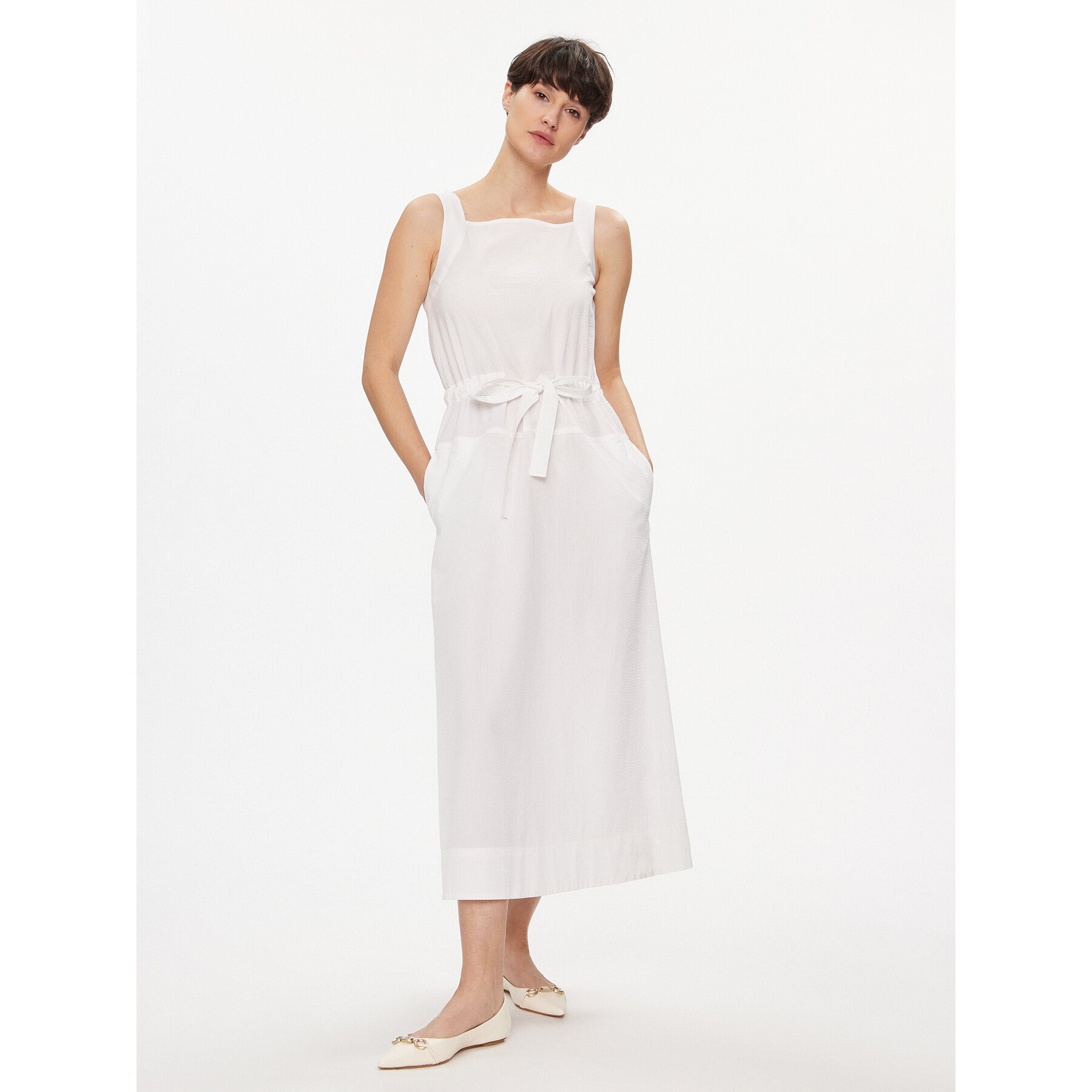 Max Mara Leisure Sommerkleid Panfilo 2416221068 Weiß Regular Fit