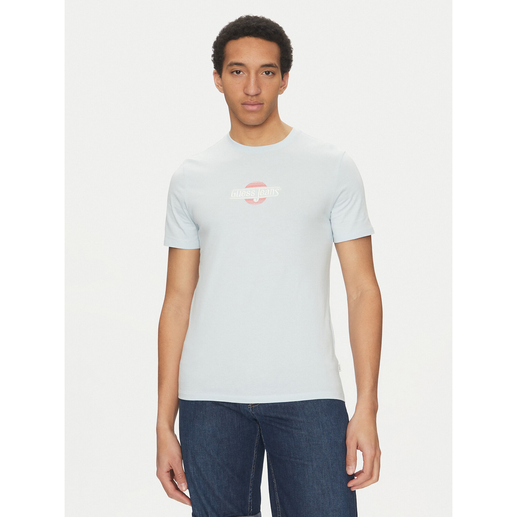 Guess Jeans Póló M5GI23 K8HM0 Kék Slim Fit