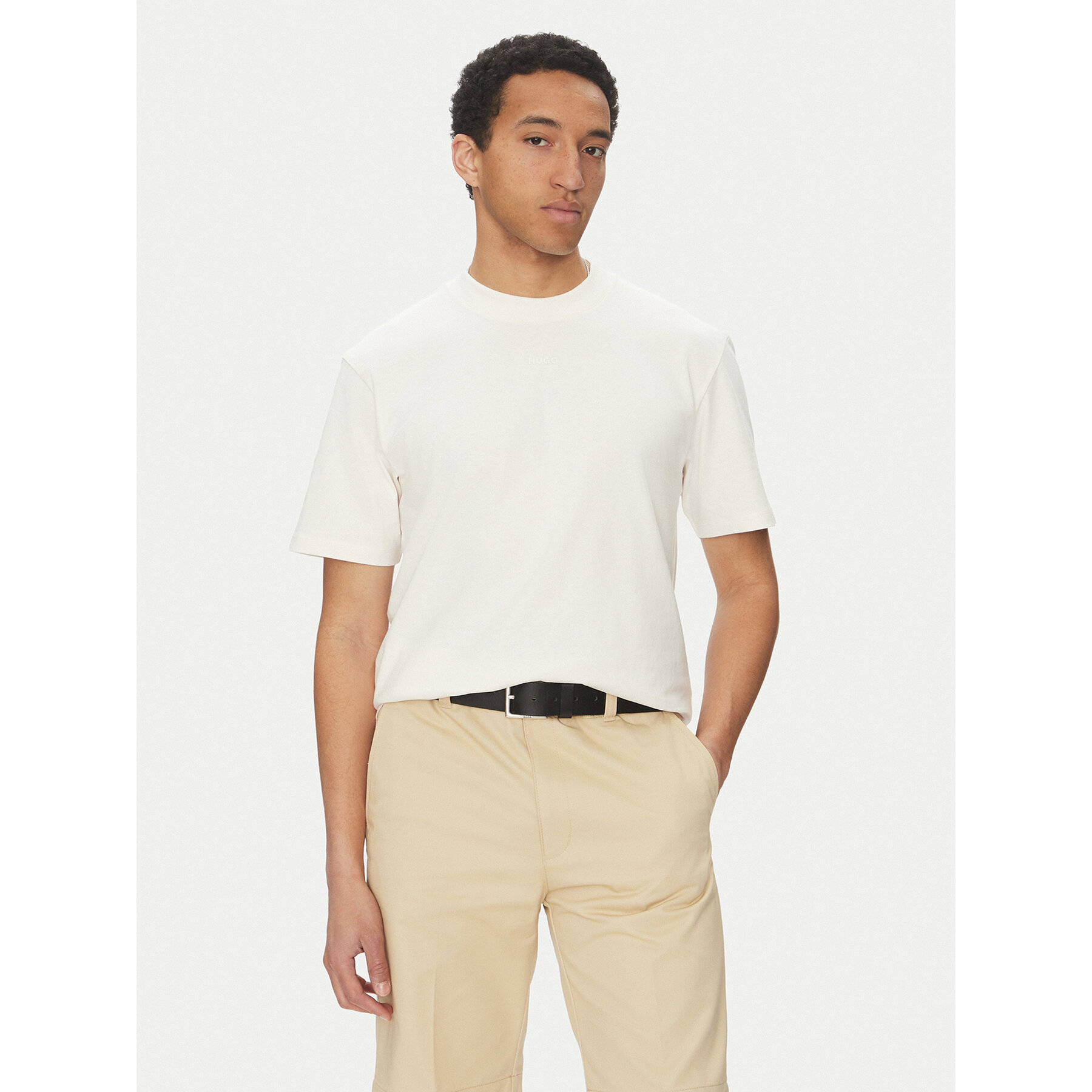 HUGO Póló Dapolino 50488330 Ekru Relaxed Fit