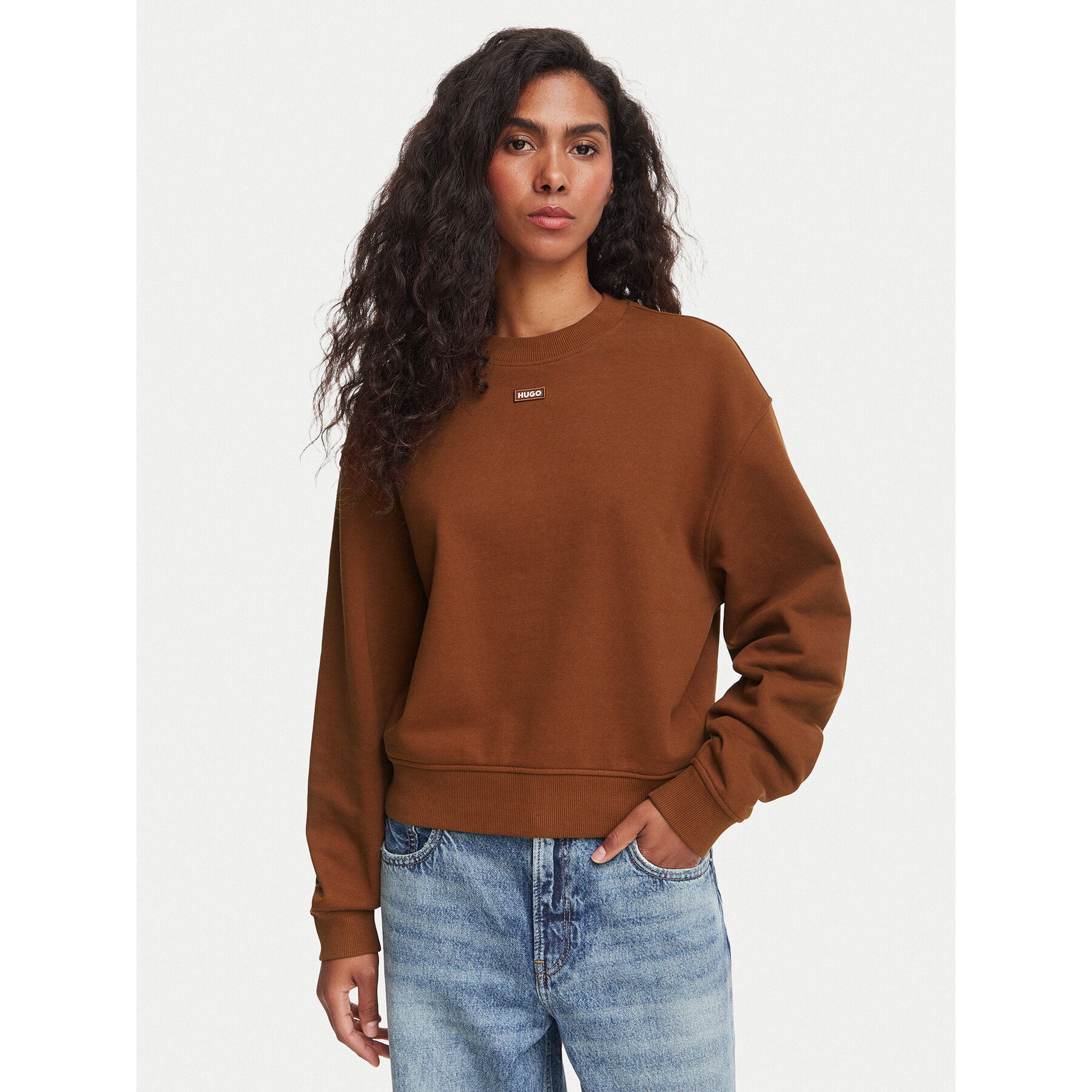 HUGO Sweatshirt Delessa 50534344 Braun Regular Fit