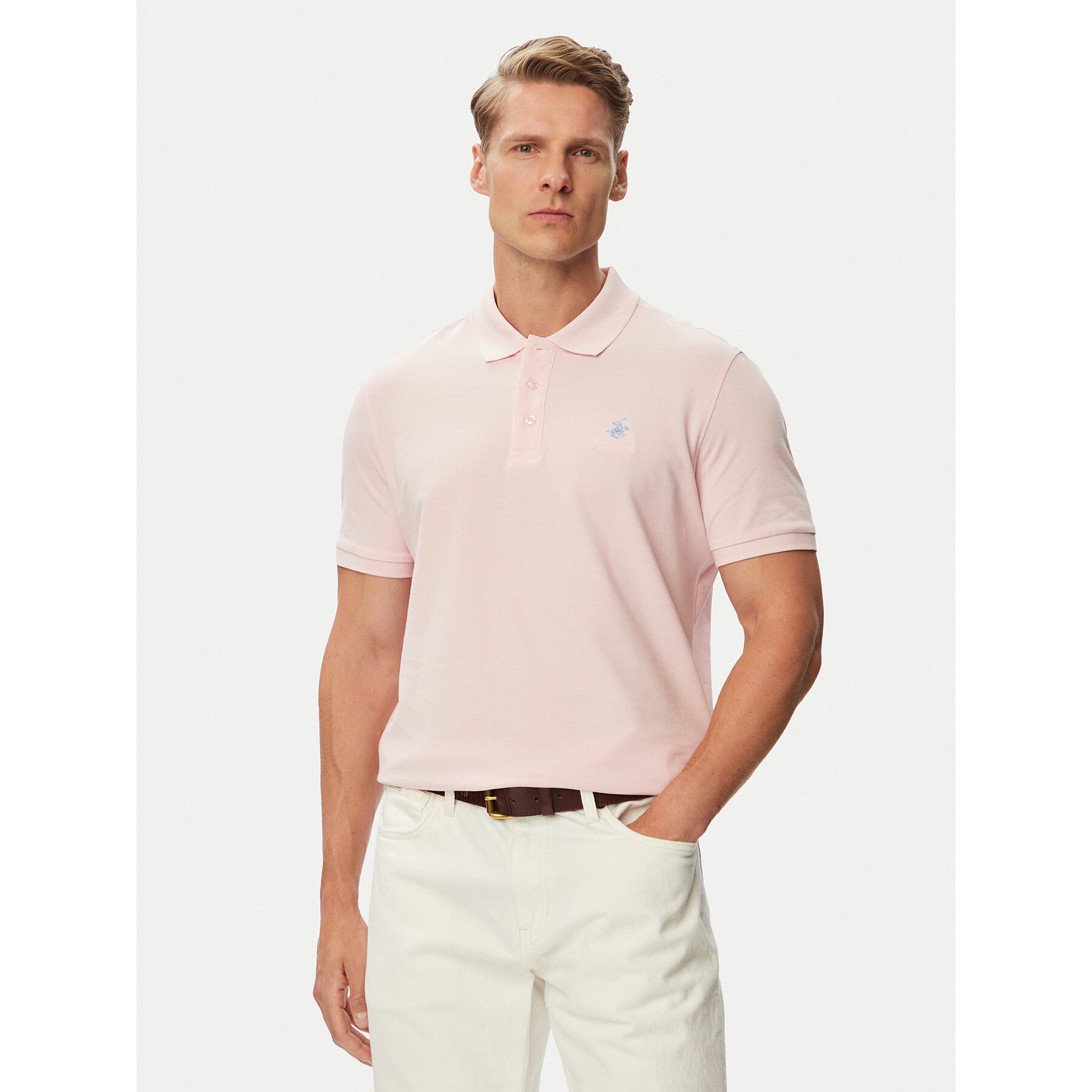 Beverly Hills Polo Club Polo majica P-SS26M-P42560_BBU Svetlo rožnata Regular Fit