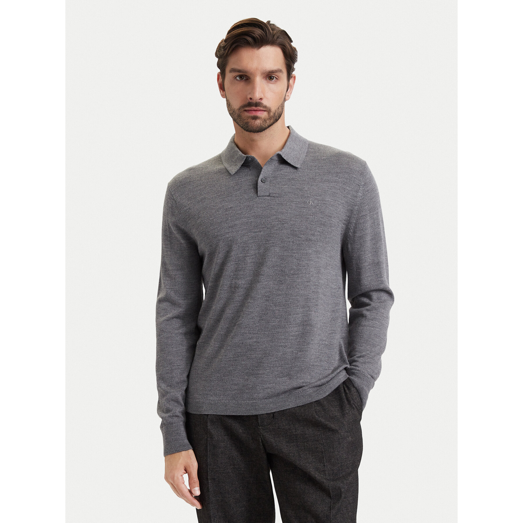 Calvin Klein Poloshirt LV04LD319G Grau Regular Fit