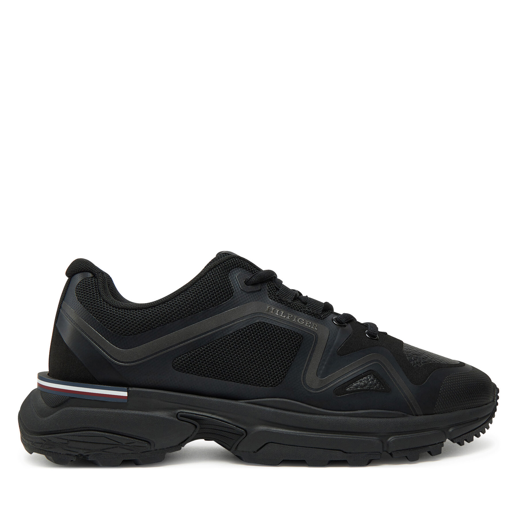 Sneakers Tommy Hilfiger M Runner Tech Knit Lth Mix FM0FM05344 Nero