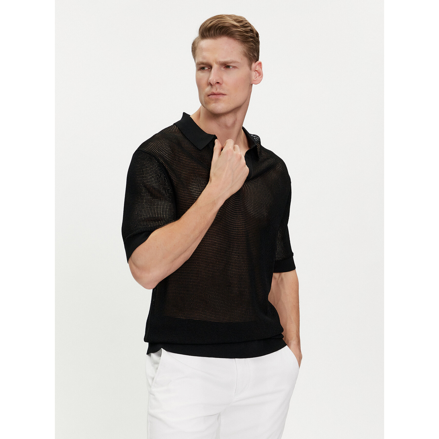 Calvin Klein Swimwear Calvin Klein Swimwear Polo KM0KM00963 Μαύρο Regular Fit