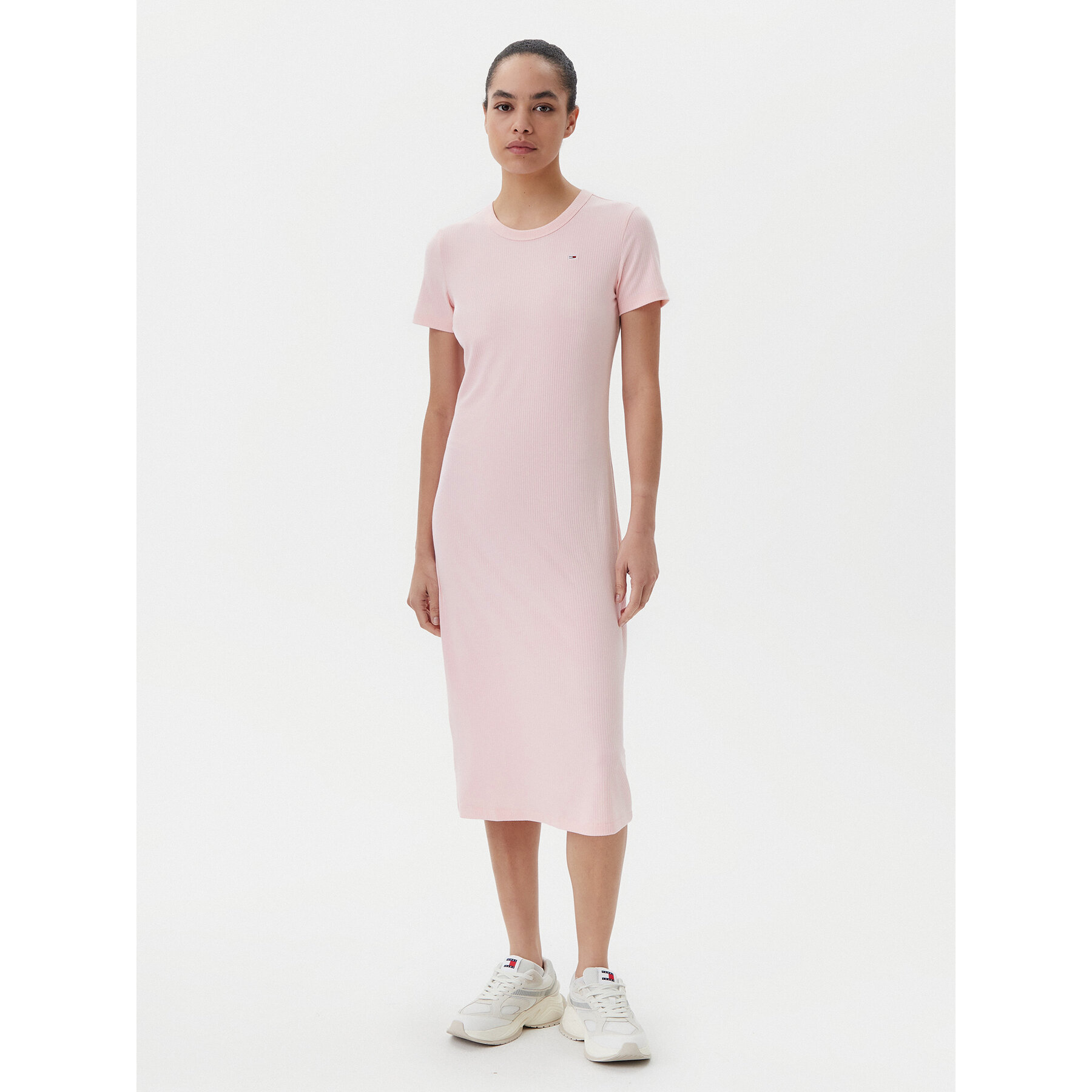 Tommy Jeans Kleid für den Alltag DW0DW19721 Rosa Slim Fit