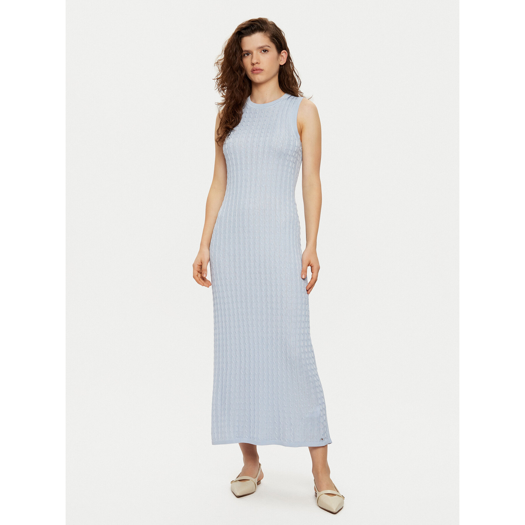Tommy Hilfiger Strickkleid WW0WW43999 Blau Slim Fit