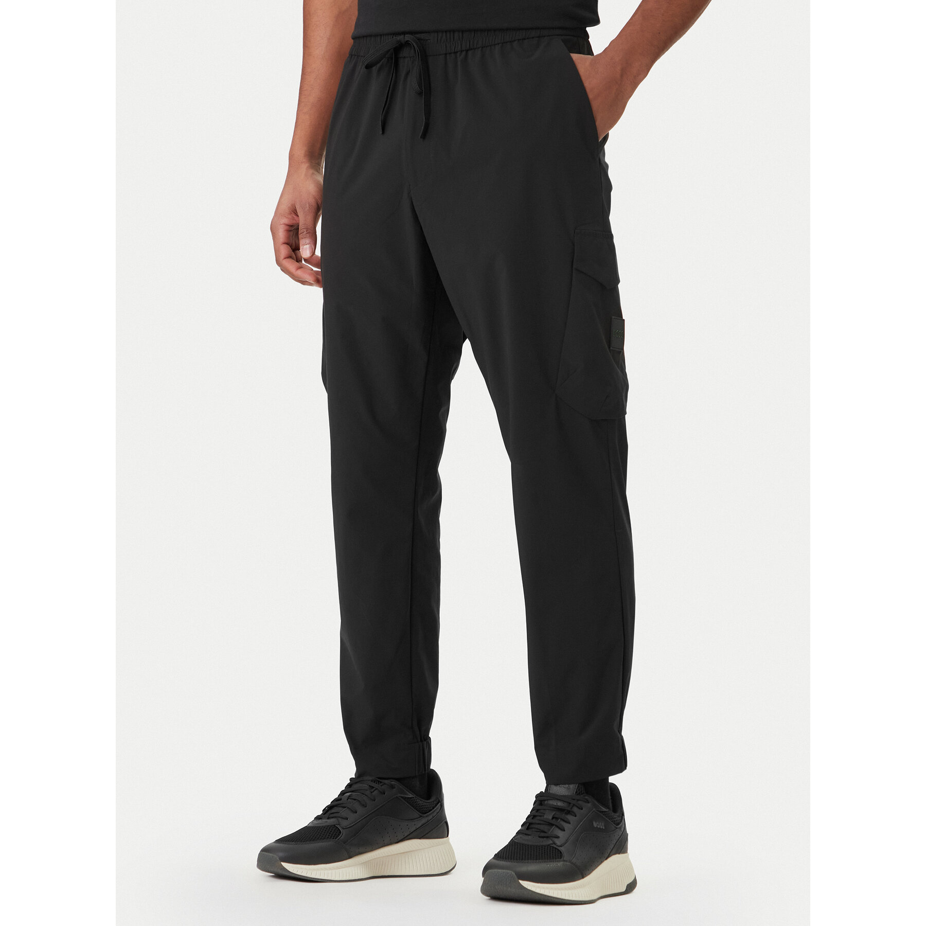 Boss Stoffhose T_Urbanex-CargoLight 50508339 Schwarz Tapered Fit