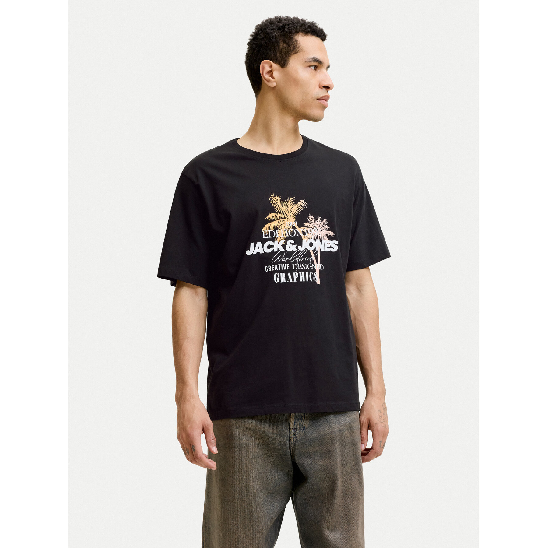 Jack & Jones T-Shirt Gradient Print 12288094 Schwarz Regular Fit
