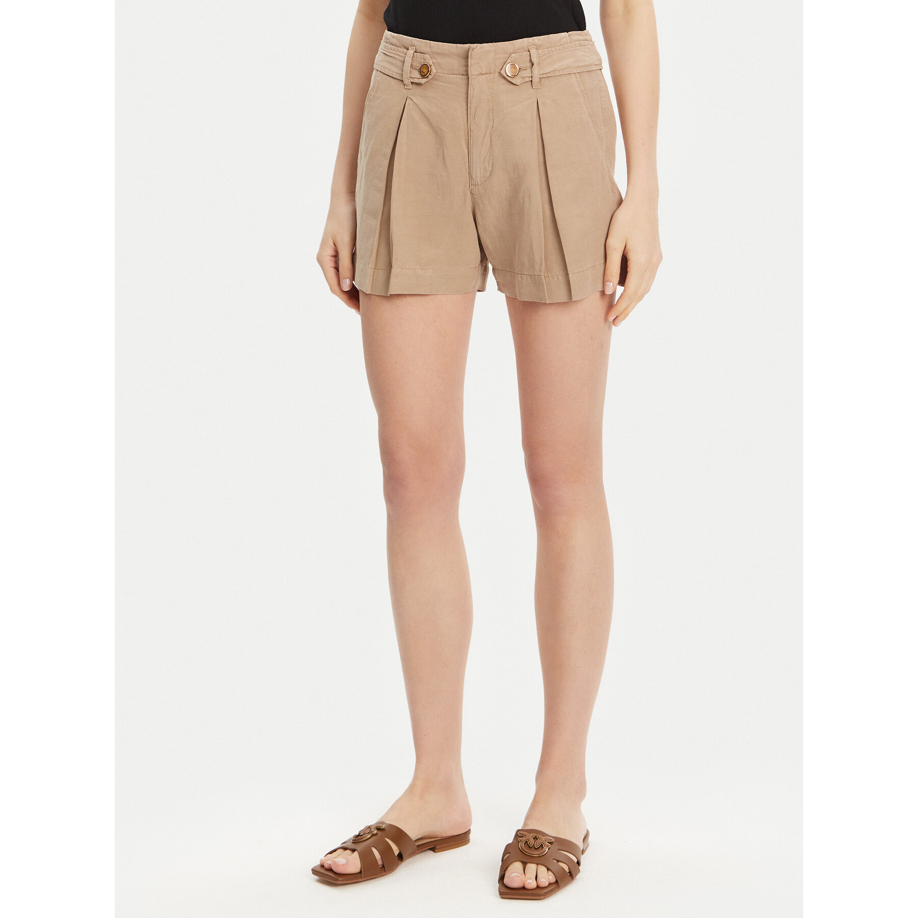 Guess Stoffshorts W5GD1J WG8N0 Beige Relaxed Fit
