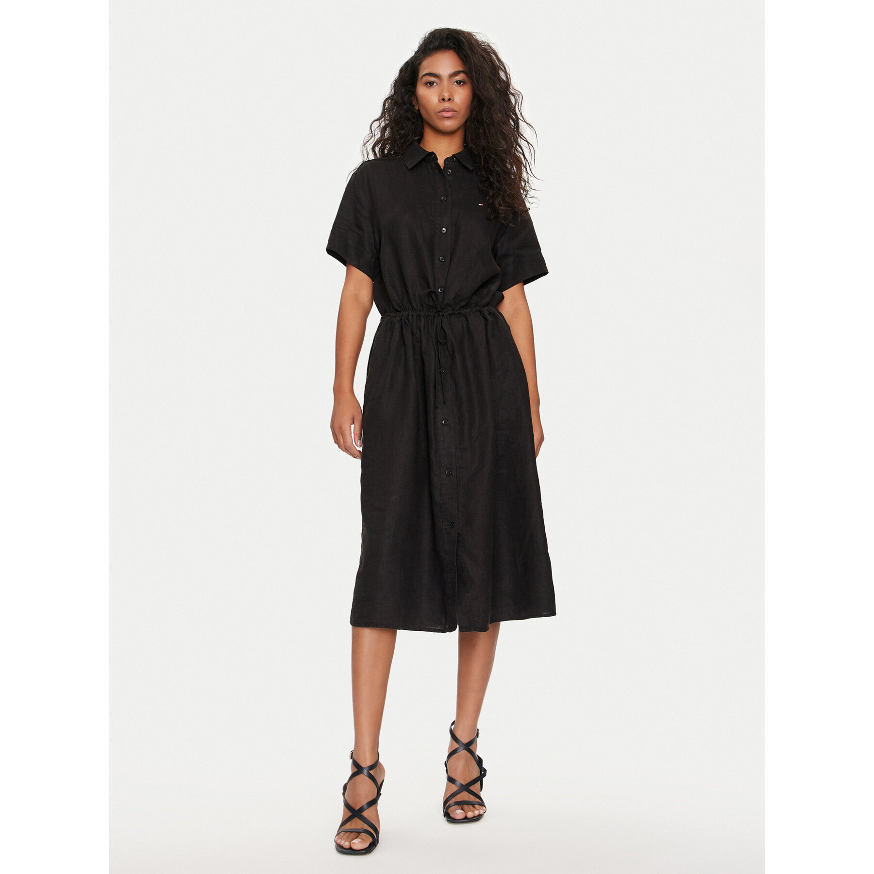 Tommy Hilfiger Hemdkleid WW0WW41911 Schwarz Relaxed Fit
