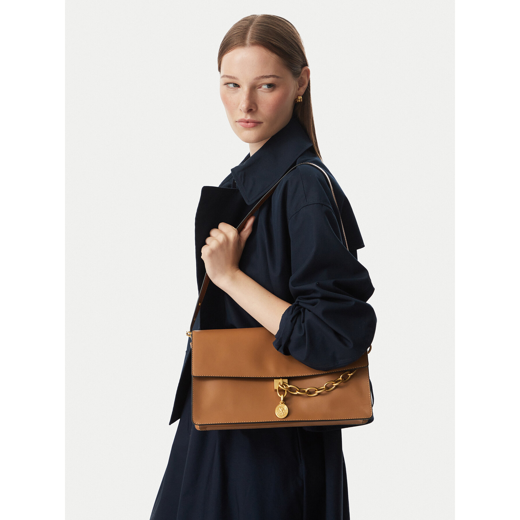 Geantă Tommy Hilfiger Crest Leather Conv Shoulder Bag AW0AW19015 Maro