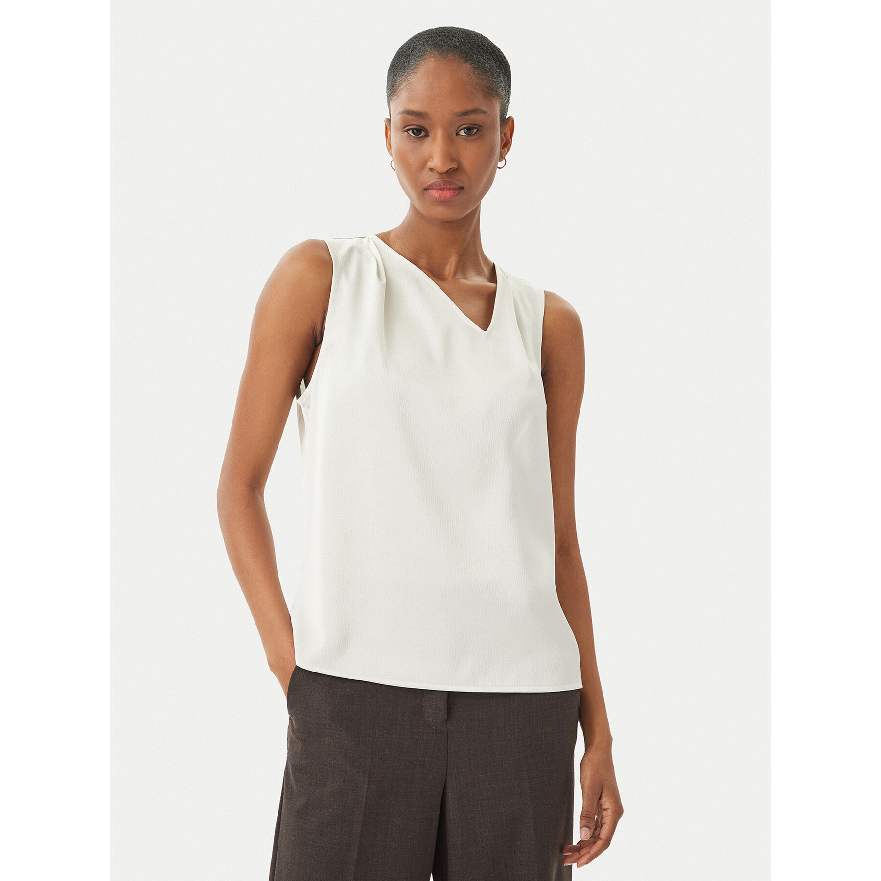 Calvin Klein Bluse LV044F144G Weiß Regular Fit