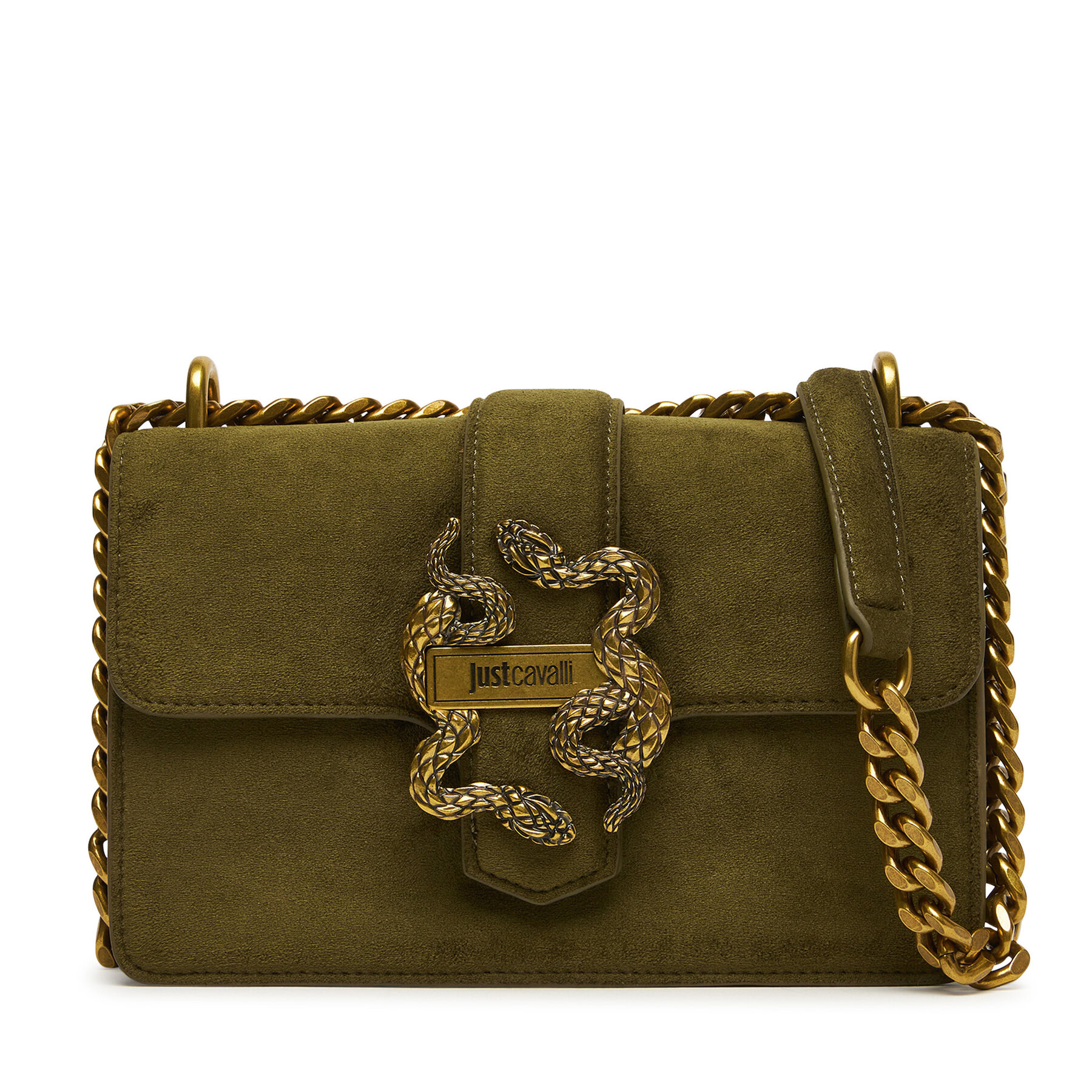 Дамска чанта Just Cavalli Iconic Snakes 81RA4BAF ZSE74 Зелен