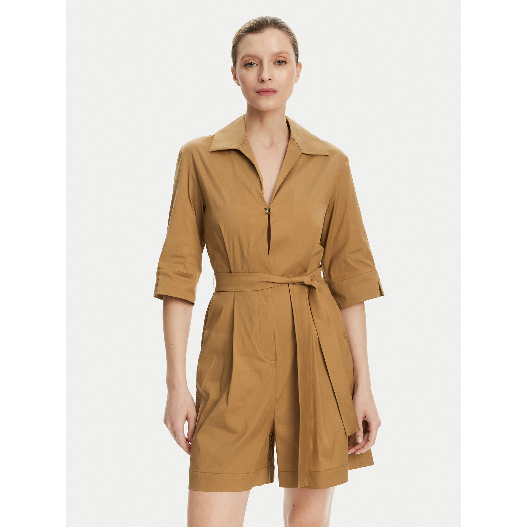Max Mara Beachwear Jumpsuit Canard 2516241019 Braun Regular Fit