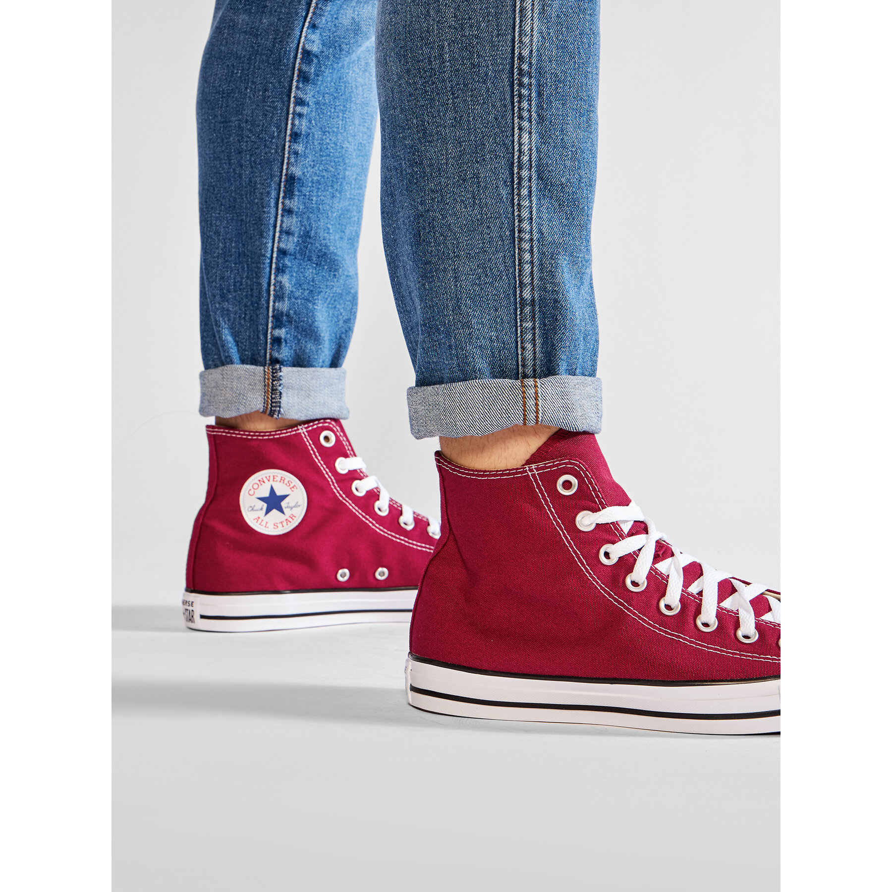 Modne superge Converse All Star Hi Maroon M9613 Bordo rdeča