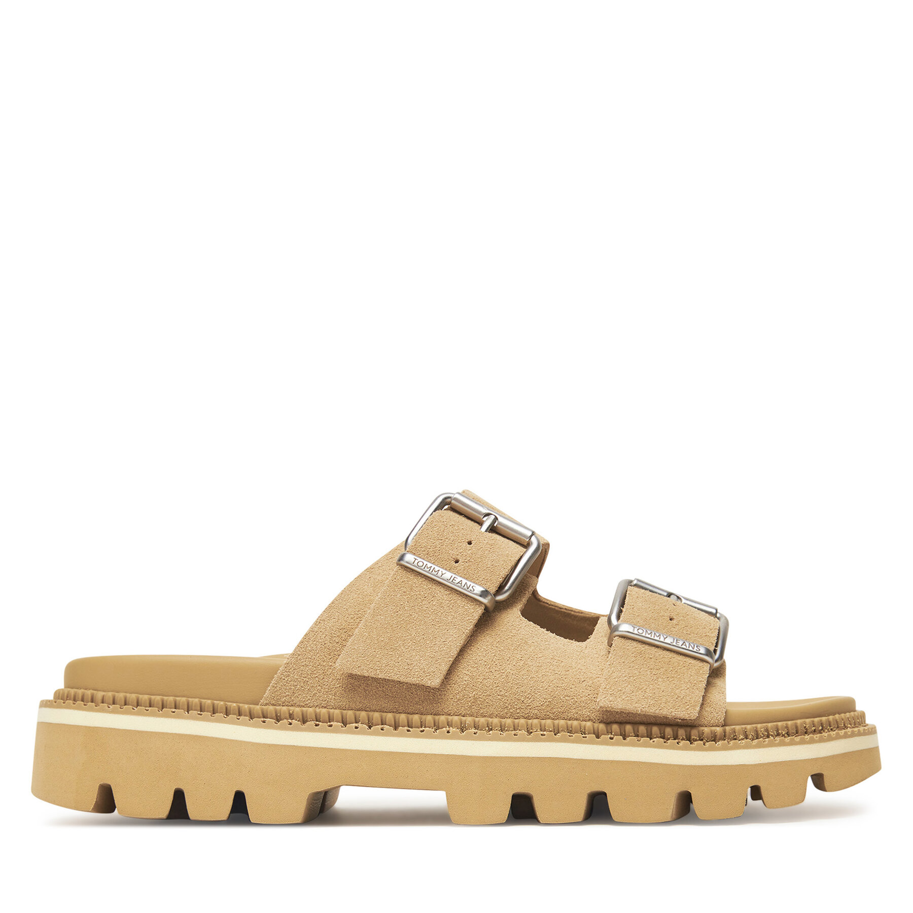 Šľapky Tommy Jeans Tjw Double Strap Sandal Suede EN0EN02797 Hnedá