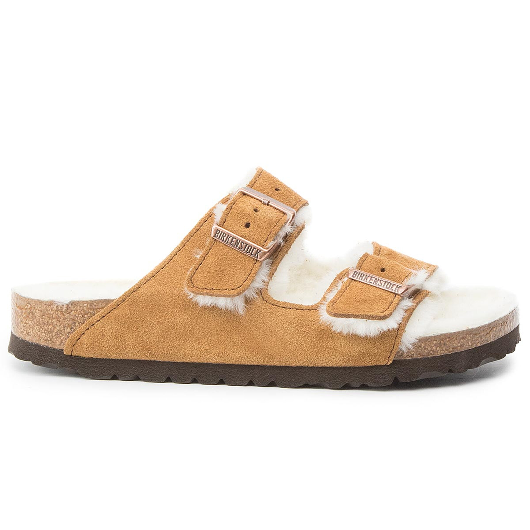 Papuci de casă Birkenstock Arizona Fur 1001135 Maro