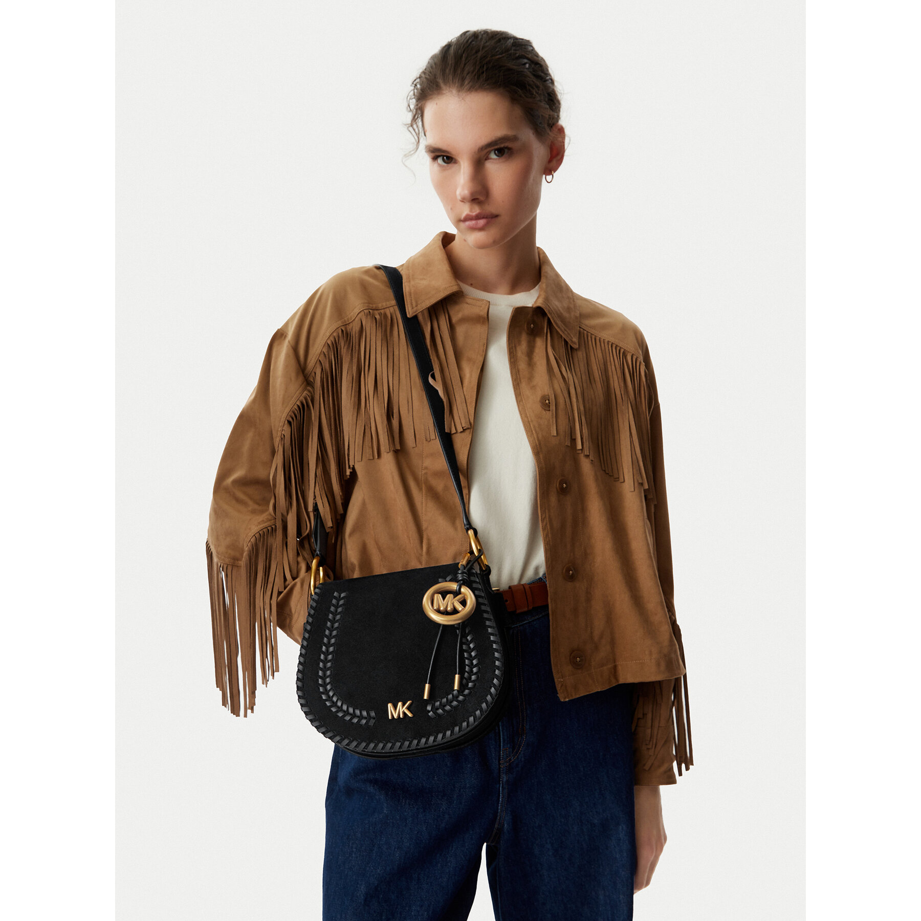 Ročna torba MICHAEL Michael Kors 30S6AQ5M6O Črna