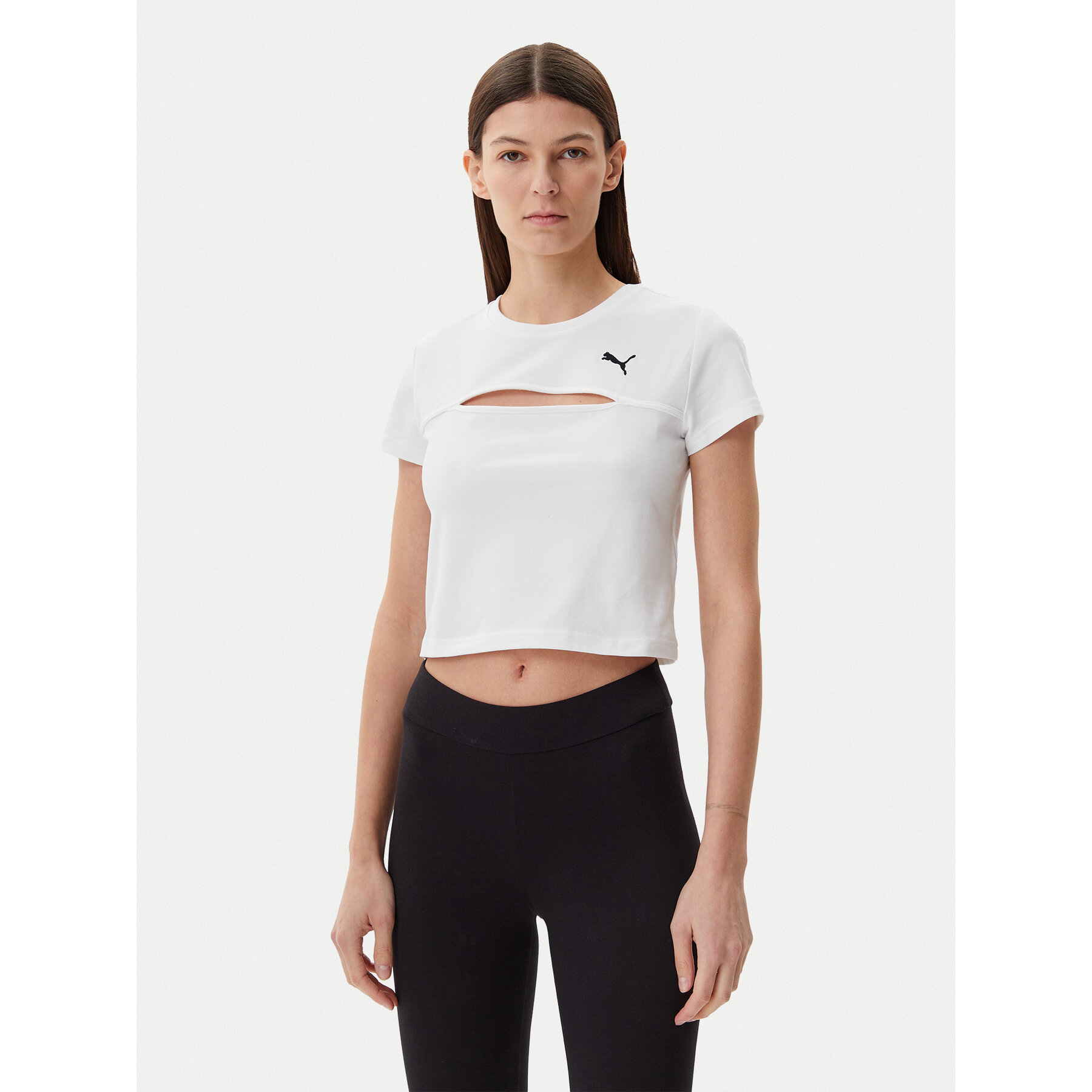Puma T-Shirt Ess Cut-Out 631164 Bianco Slim Fit