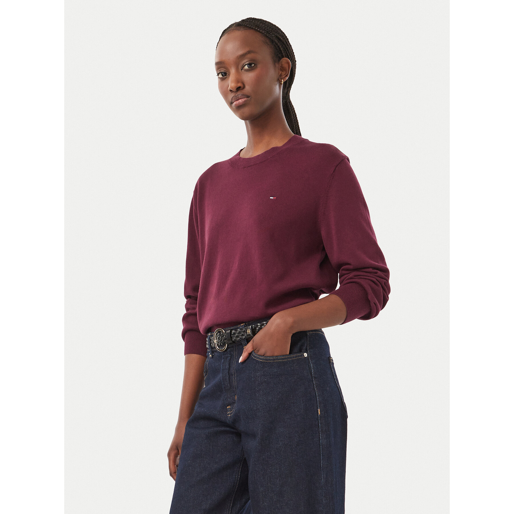 Tommy Jeans Pullover Essential DW0DW23360 Violett Regular Fit