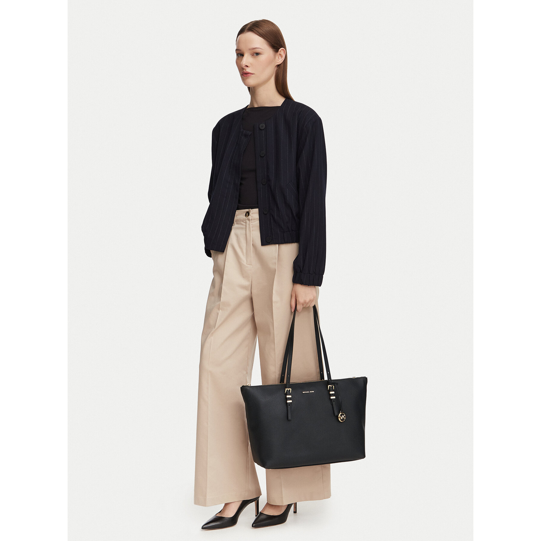 Ročna torba MICHAEL Michael Kors 30T6GQNT7L Črna