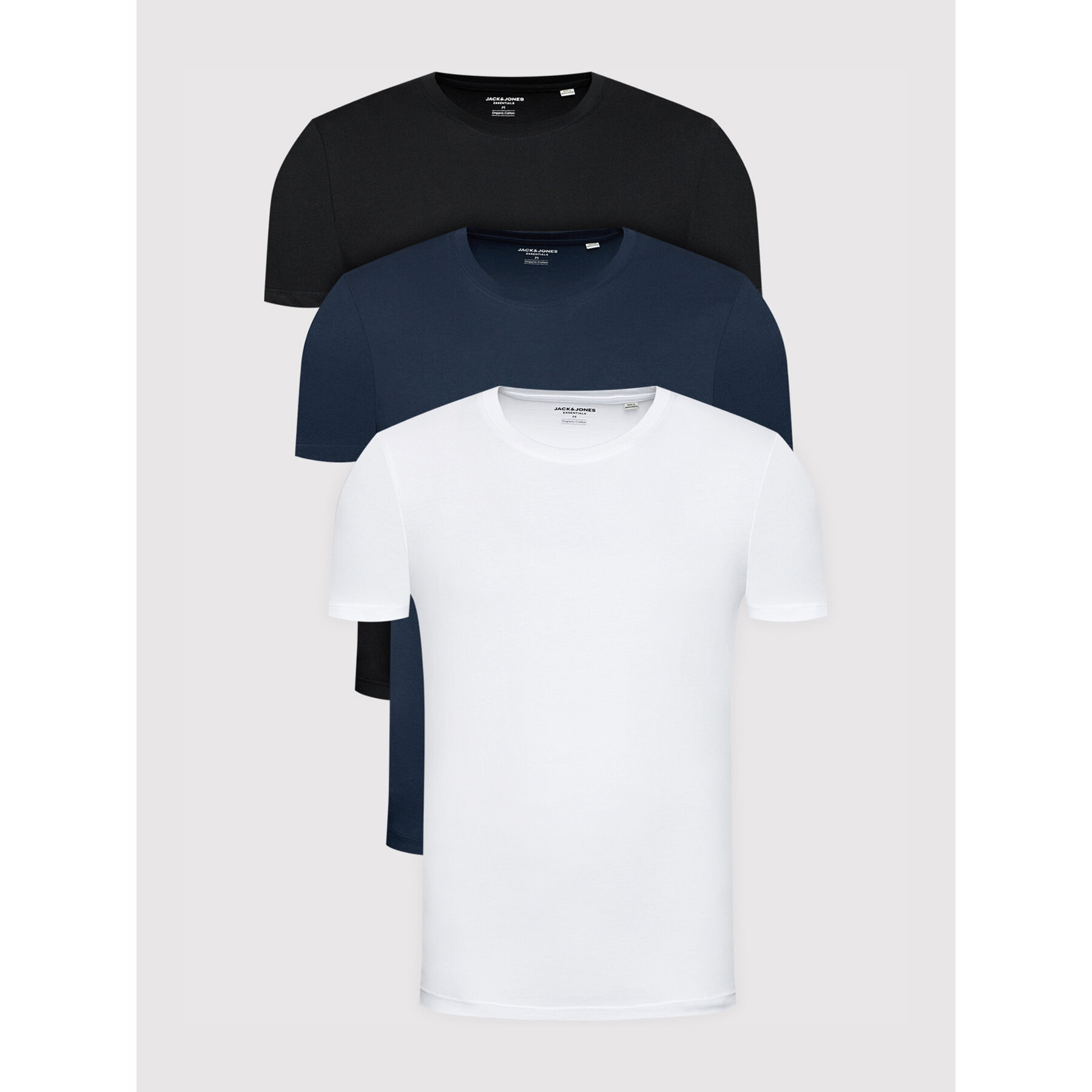 Jack & Jones Σετ 3 T-Shirts Organic Basic 12191759 Έγχρωμο Regular Fit