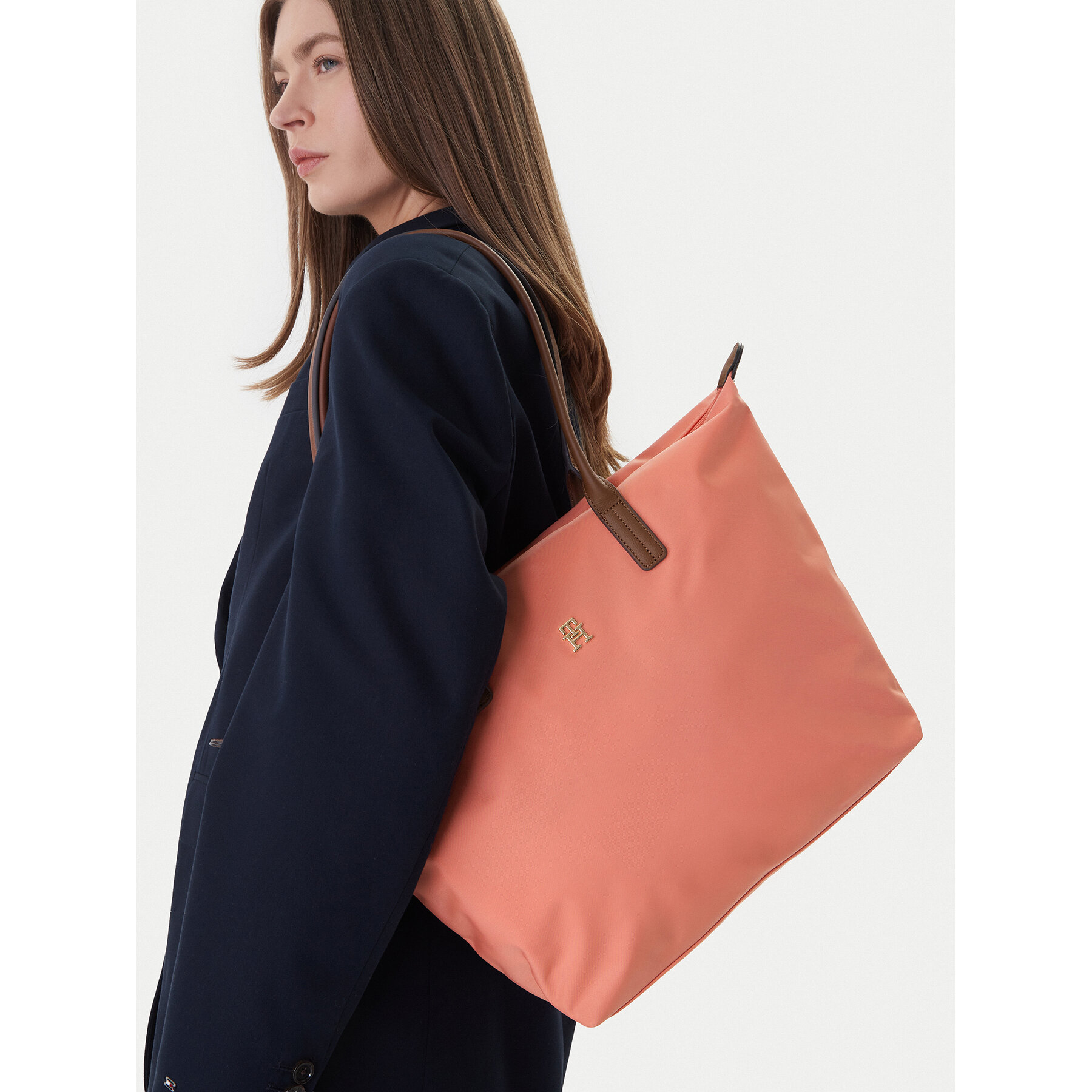 Kabelka Tommy Hilfiger Popette Tote AW0AW17711 Koralová