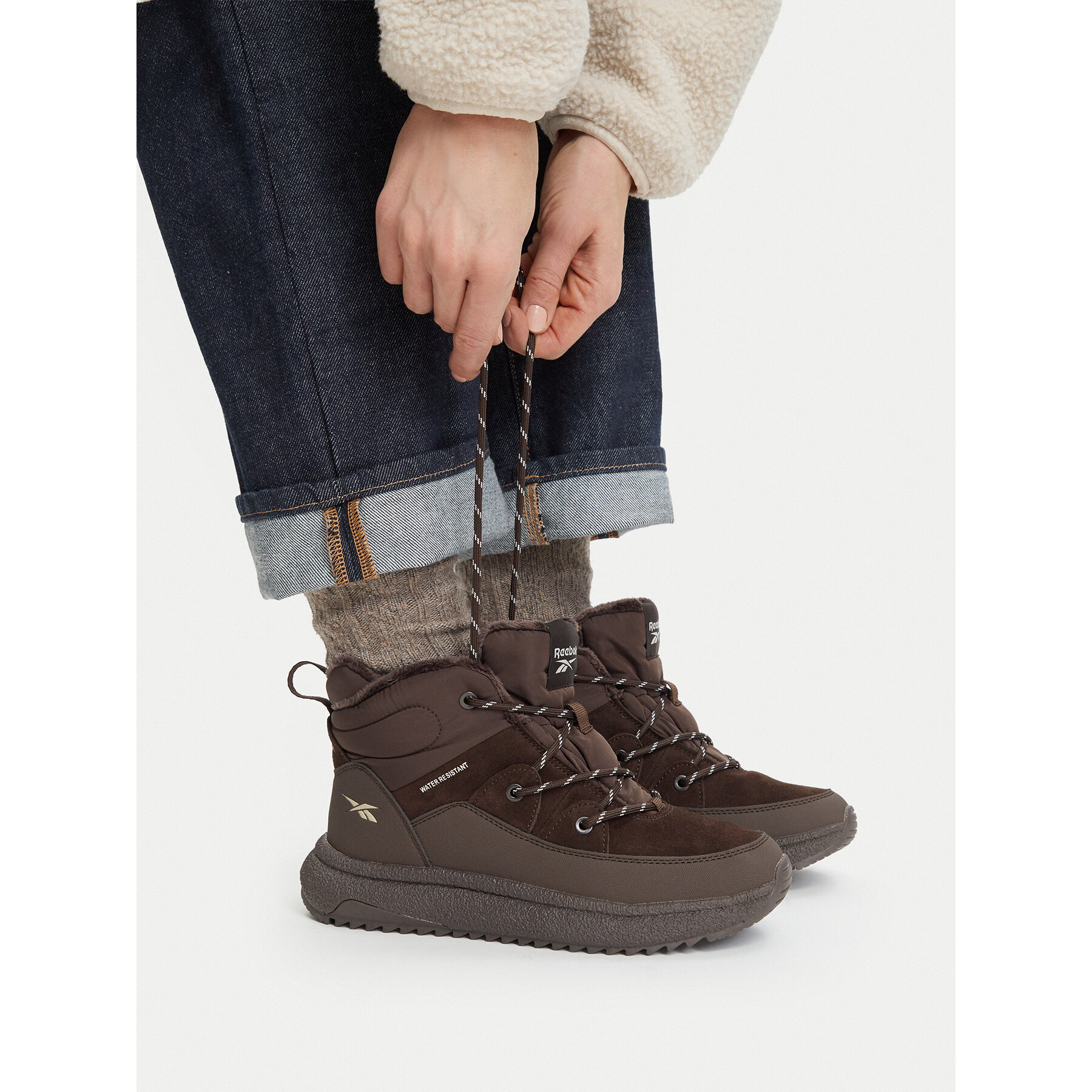Cizme de zăpadă Reebok CEOWB-LEA-JA-C576W Maro închis
