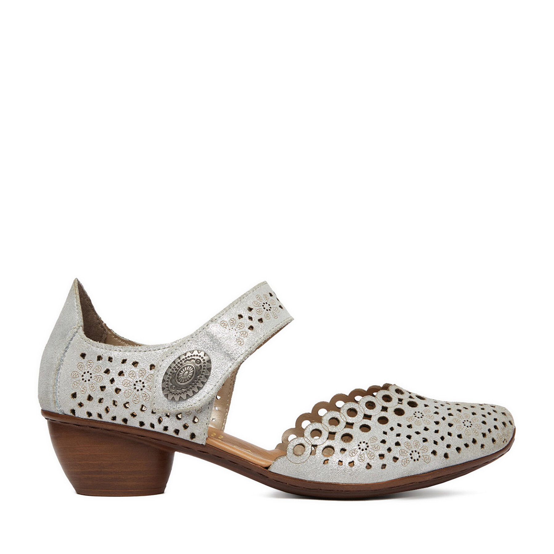 Κλειστά παπούτσια Rieker 43753-90 Ασημί